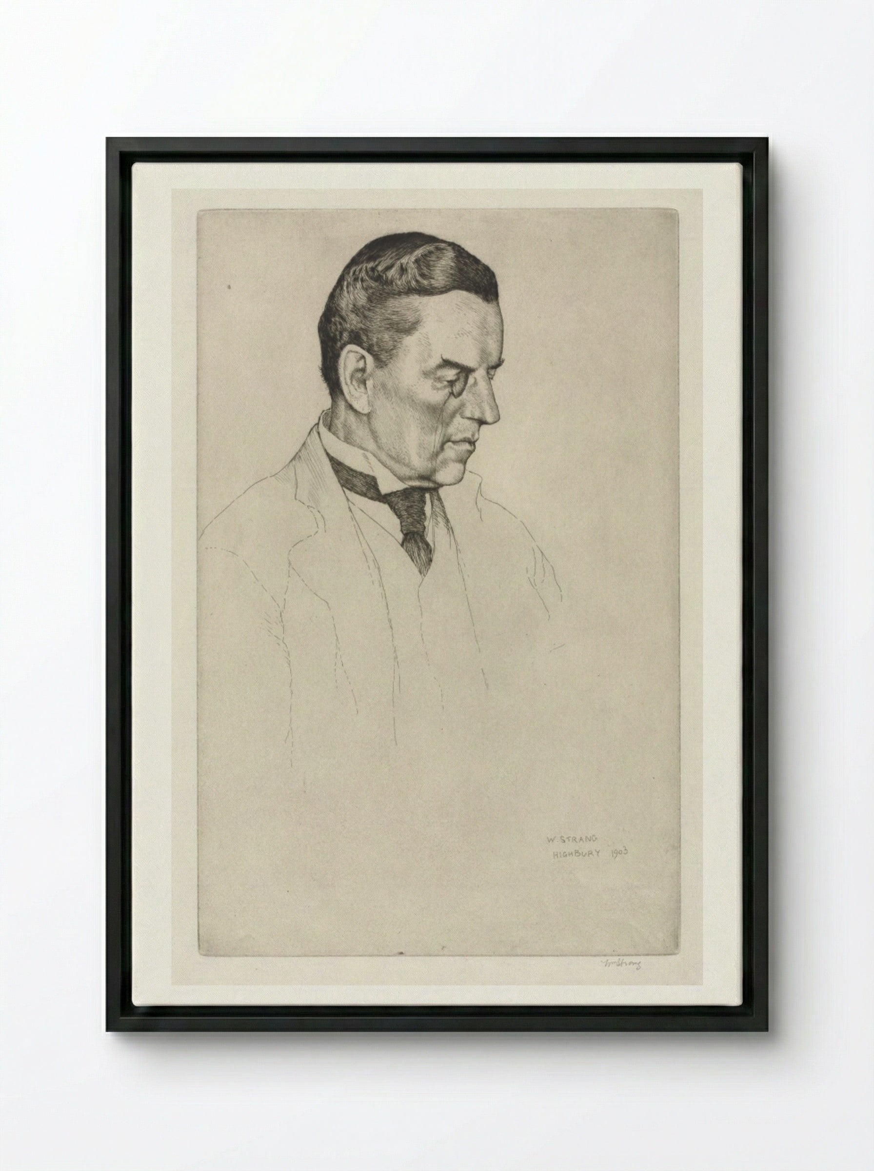 The Right Honorable Joseph Austen Chamberlain - William Strang - Framed Canvas Black