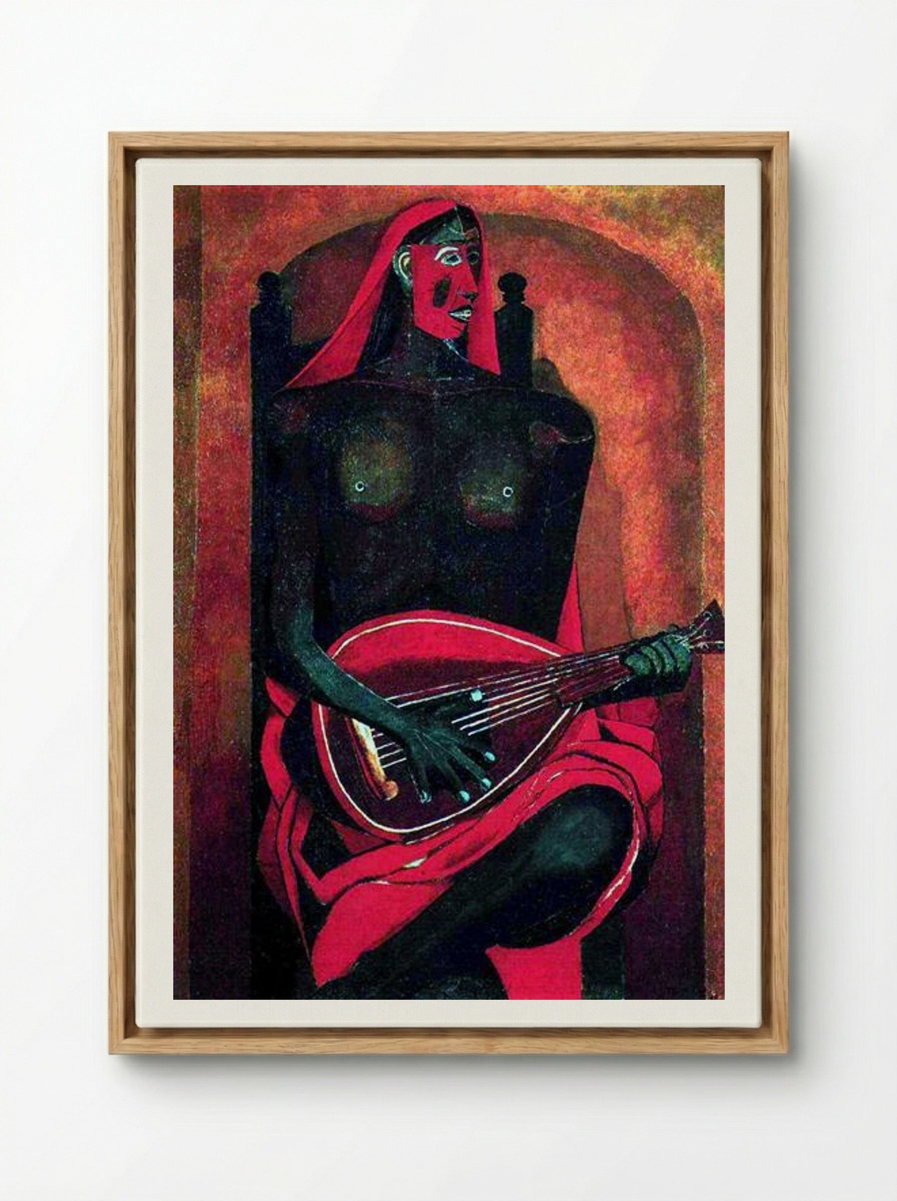 The Woman with Red Mask - Rufino Tamayo - Framed Canvas Wood
