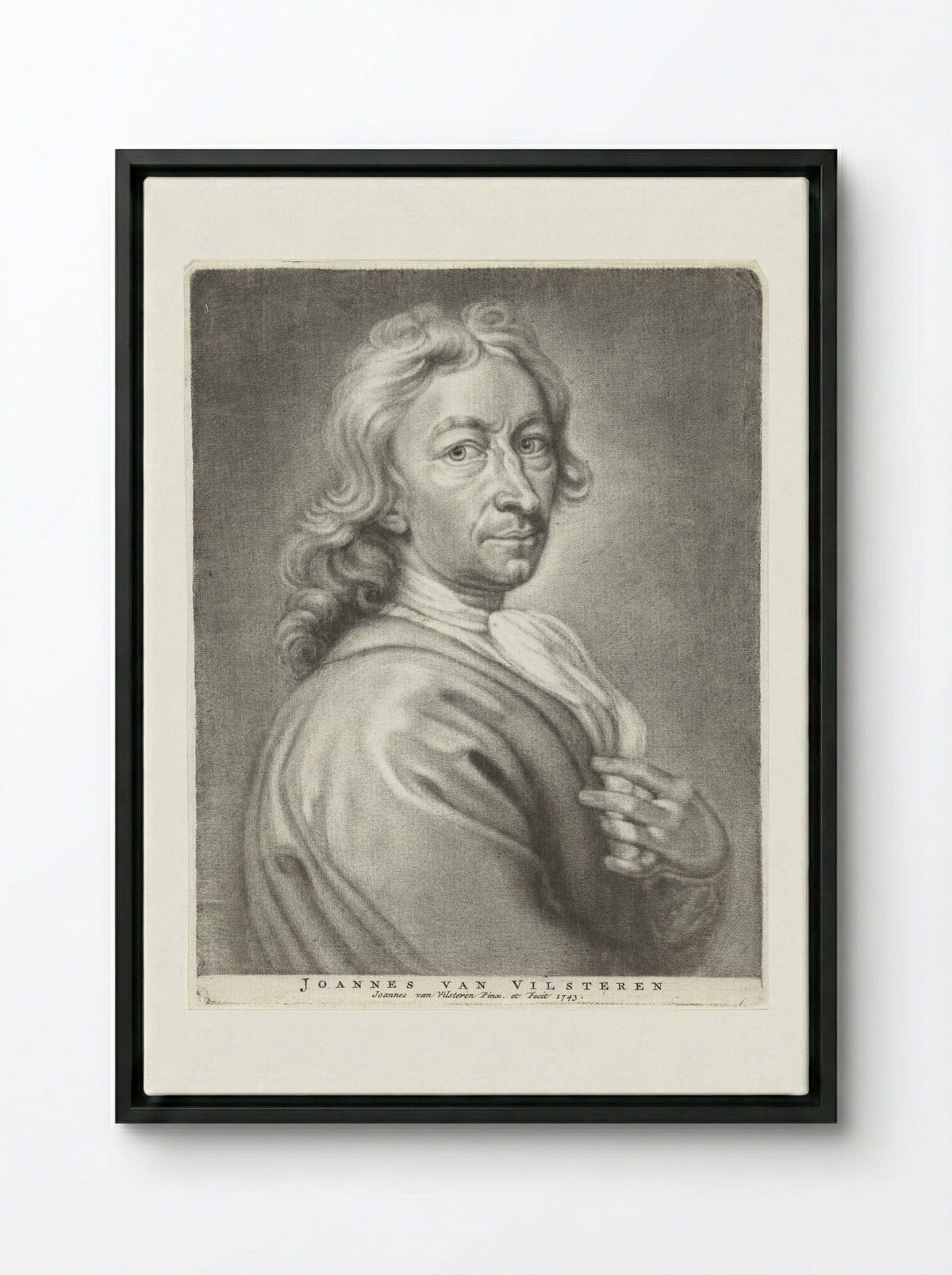Portret van Paulus Gyöngyösi - Johannes van Vilsteren - Framed Canvas Black