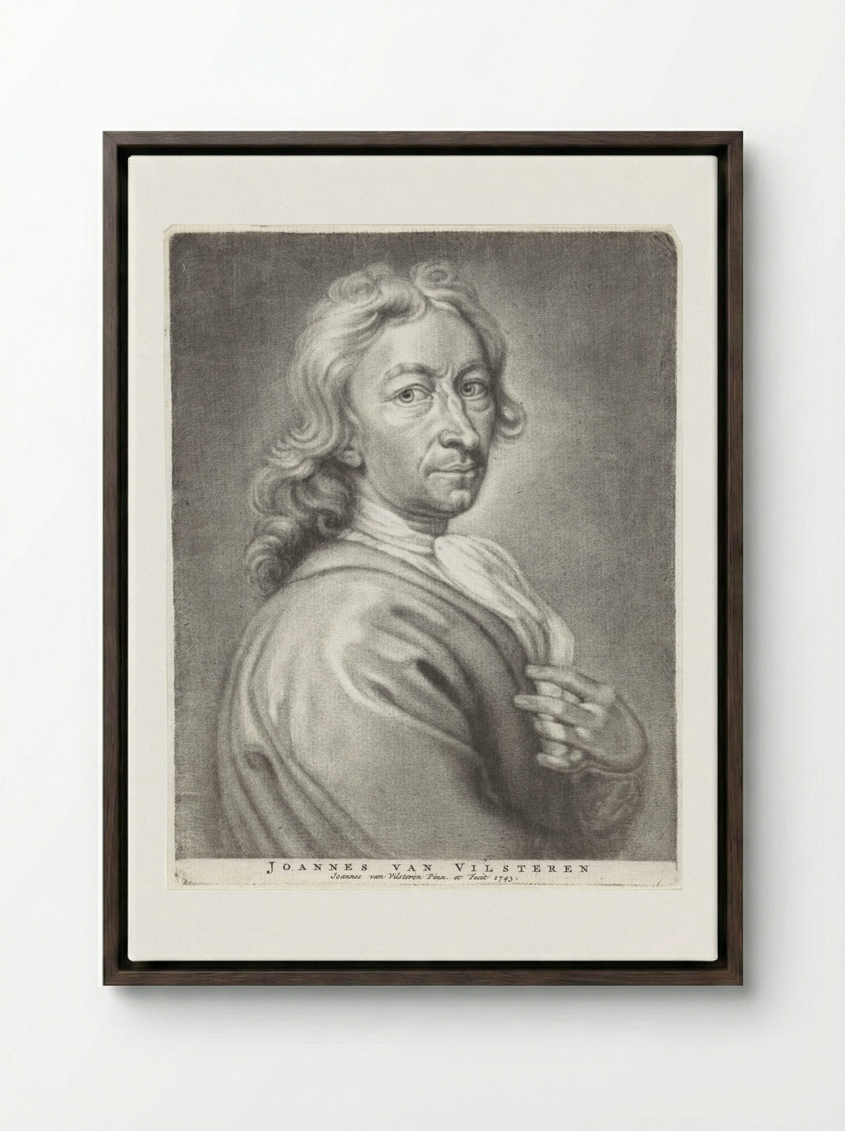 Portret van Paulus Gyöngyösi - Johannes van Vilsteren - Framed Canvas Dark Wood