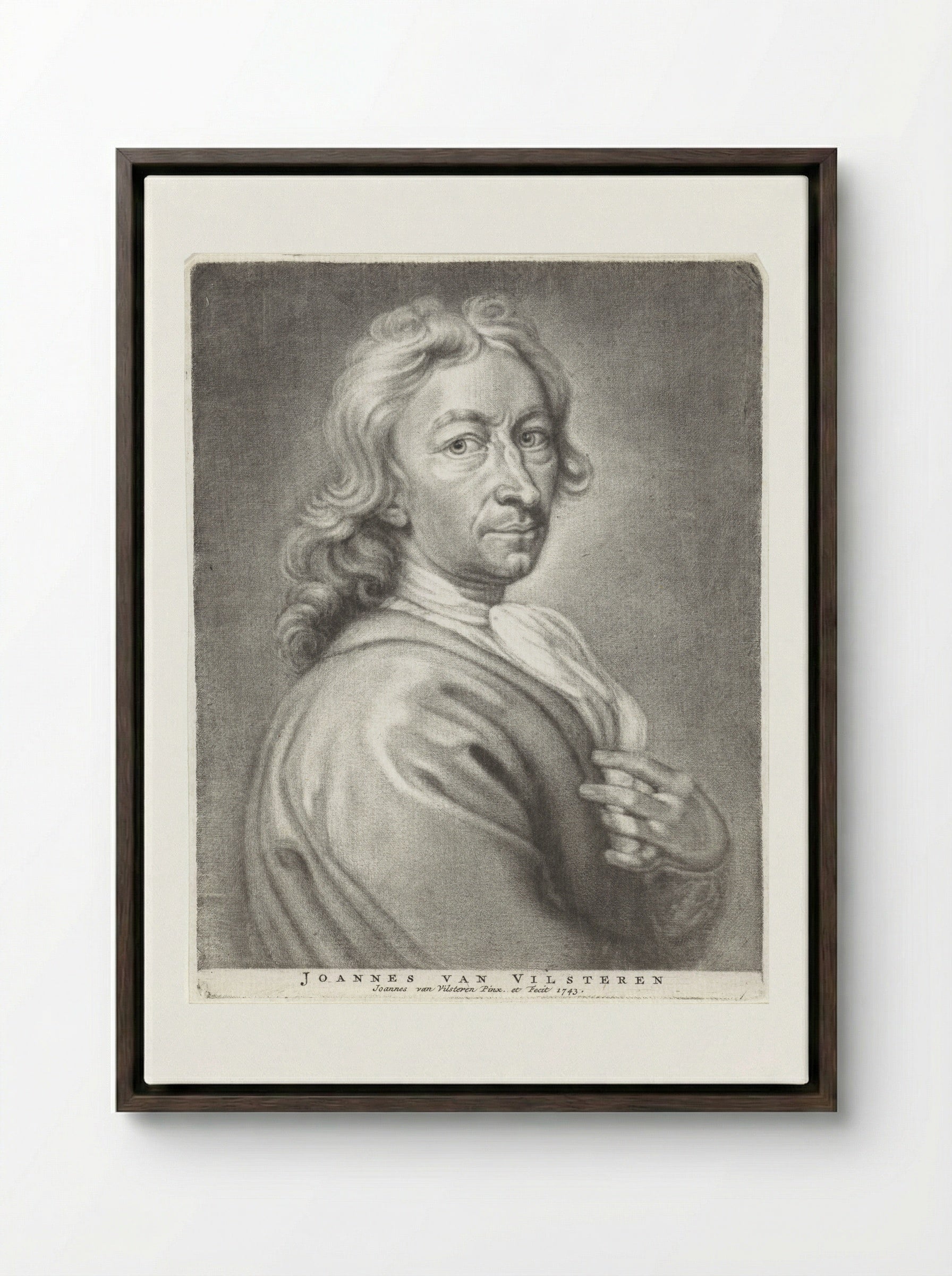 Portret van Paulus Gyöngyösi - Johannes van Vilsteren - Framed Canvas Dark Wood