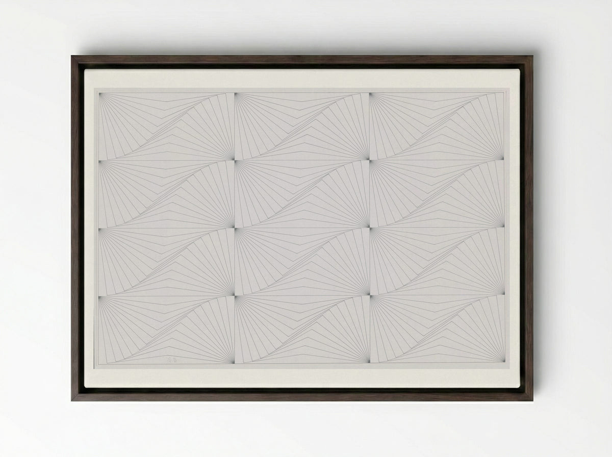 Genève Blanc - Edna Andrade - Framed Canvas Dark Wood