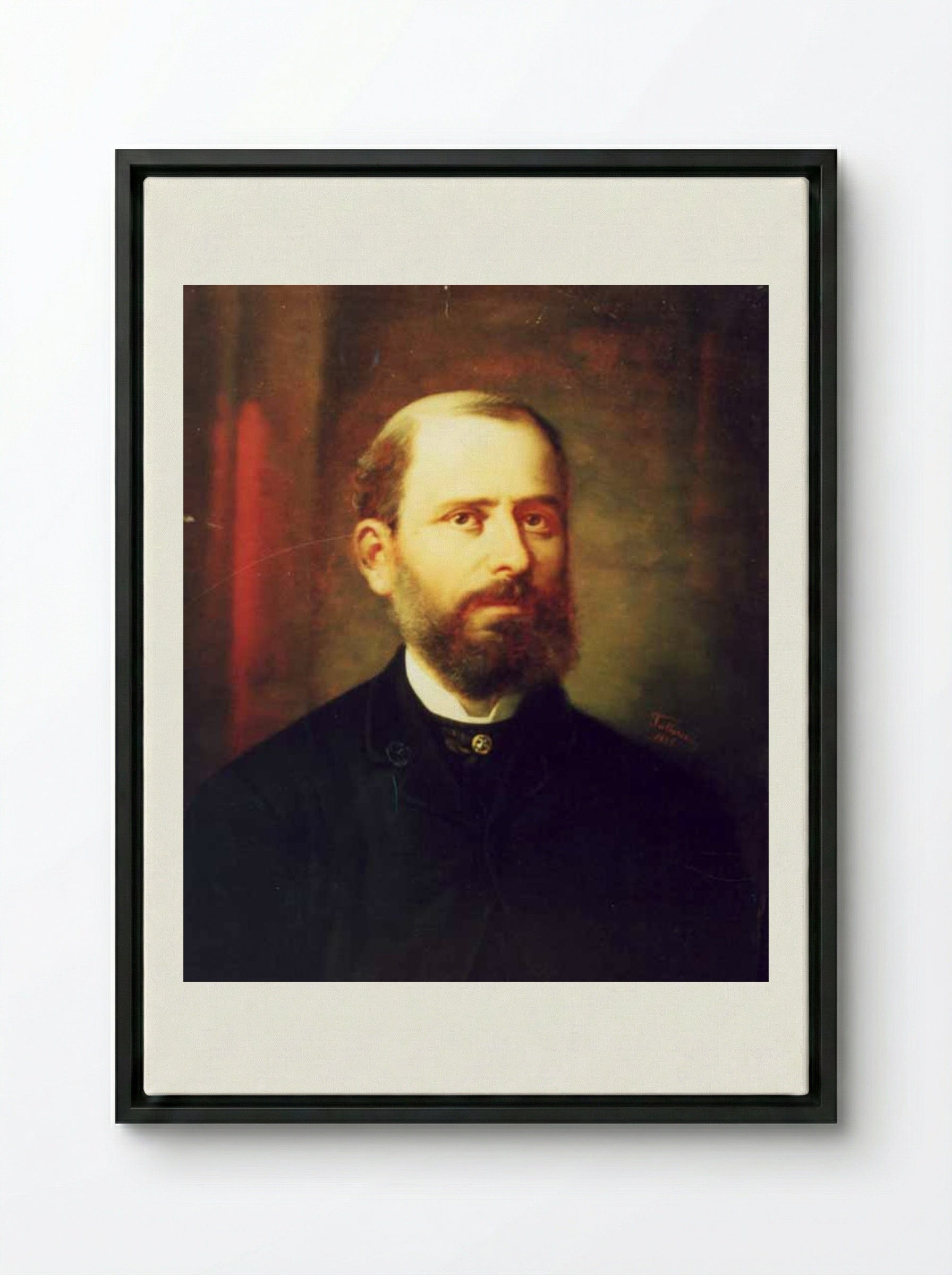 Ion Grădişteanu - Gheorghe Tattarescu - Framed Canvas Black