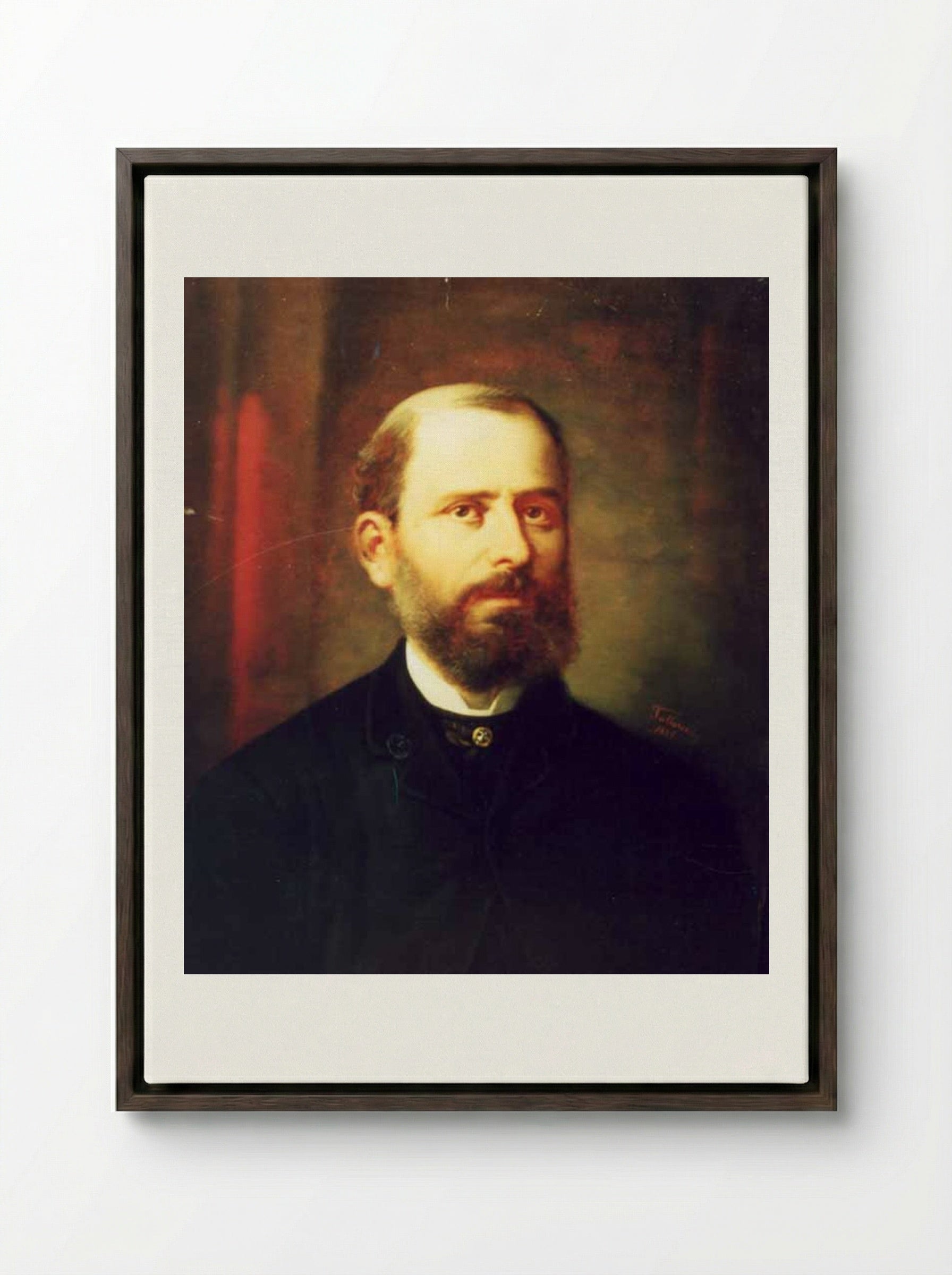 Ion Grădişteanu - Gheorghe Tattarescu - Framed Canvas Dark Wood
