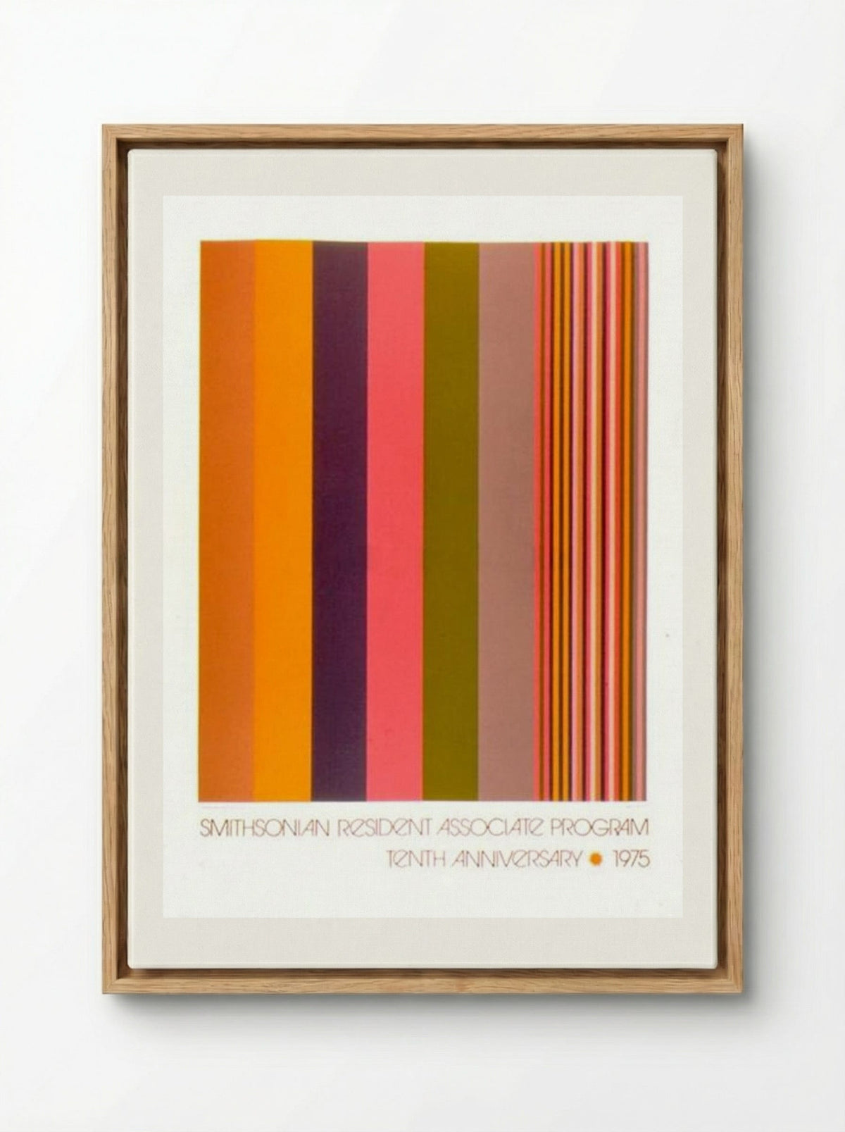 Smithsonian Resident Associate Program Tenth Anniversary Poster - Gene Davis - Framed Canvas Wood