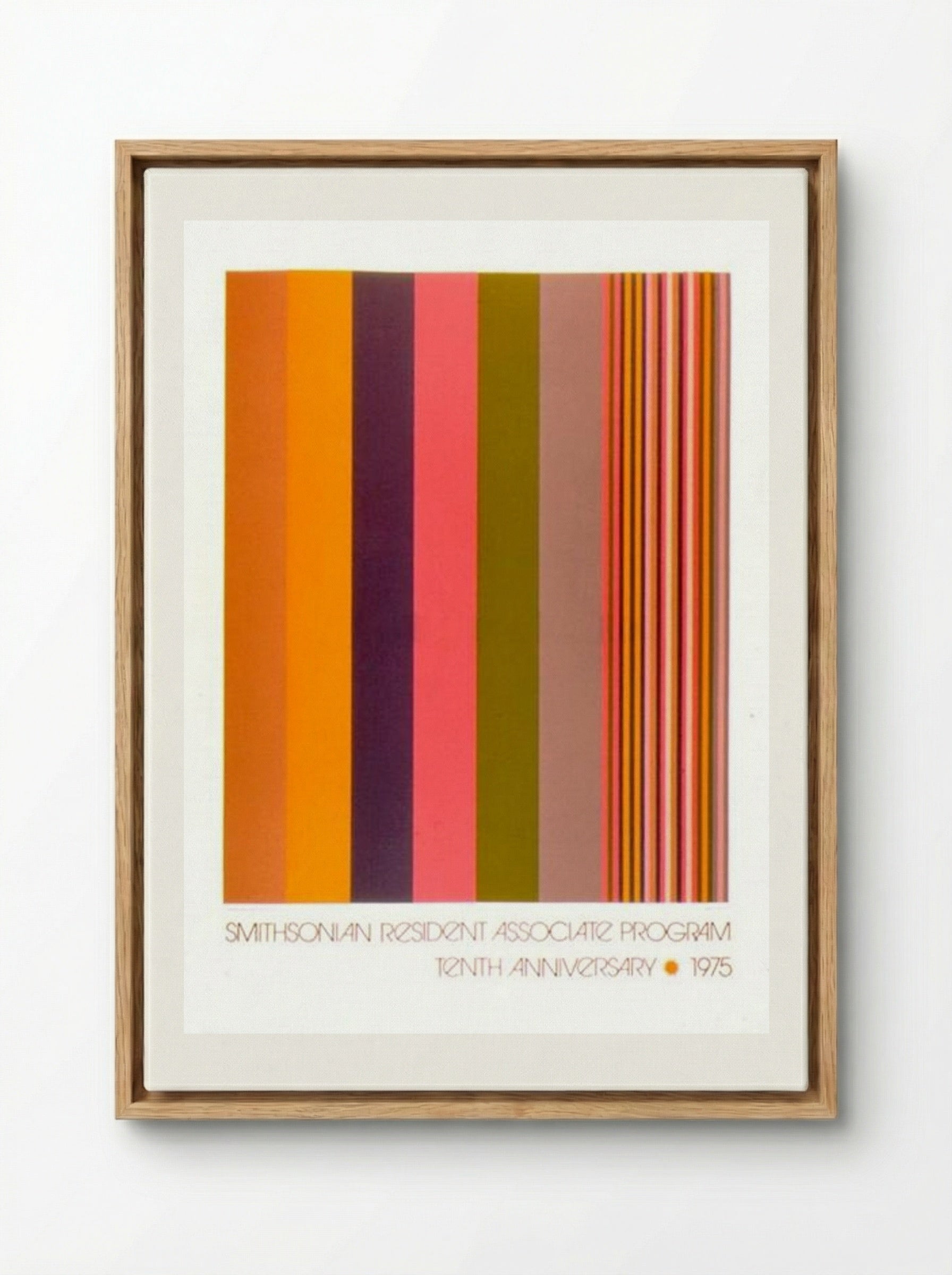 Smithsonian Resident Associate Program Tenth Anniversary Poster - Gene Davis - Framed Canvas Wood