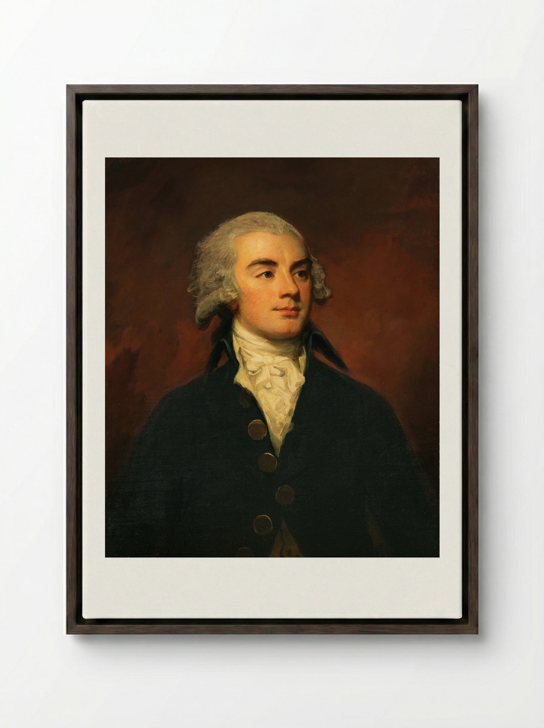 Hugh Scott of Harden - George Romney - Framed Canvas Dark Wood