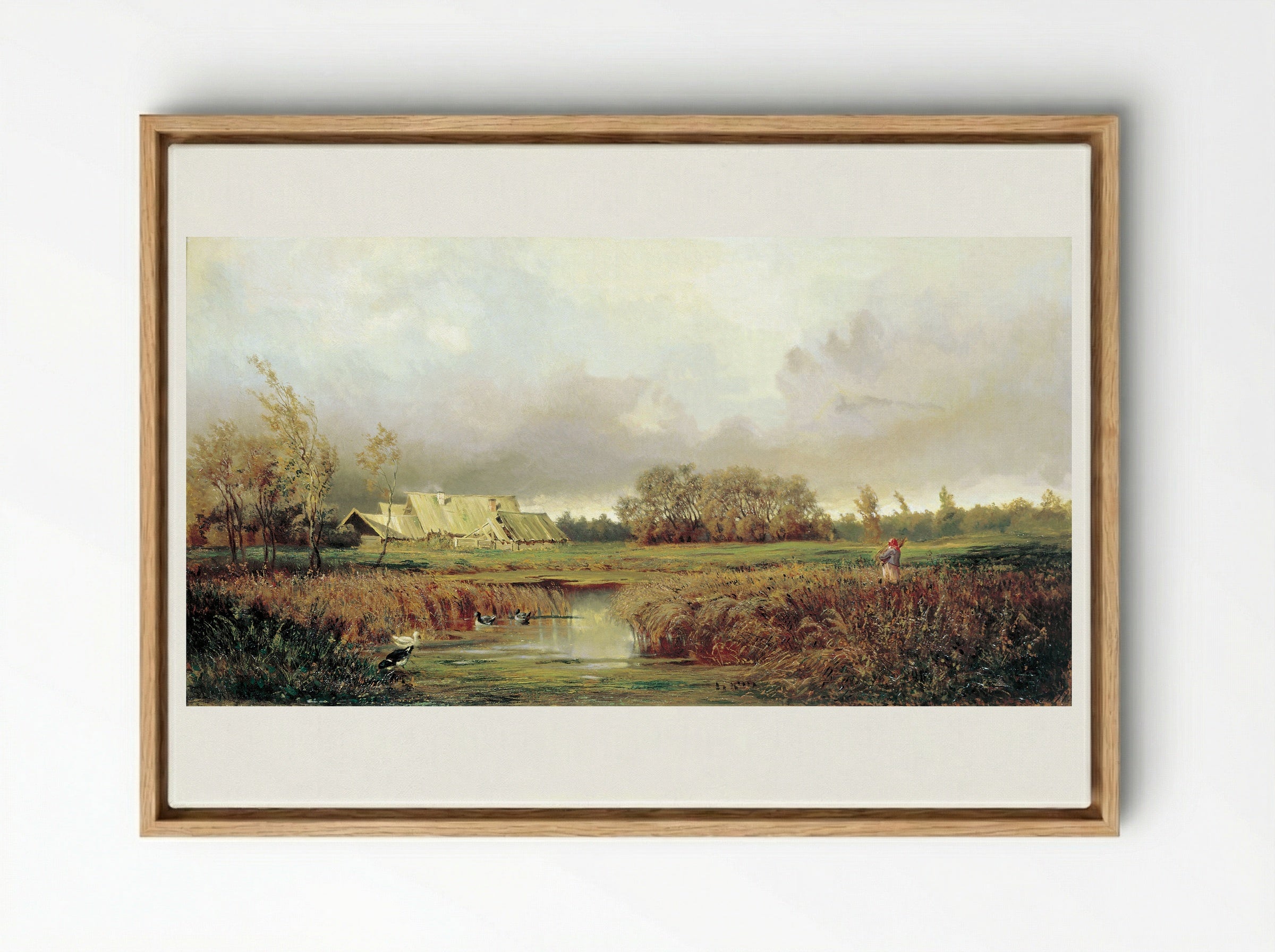 Marsh in Autumn - Efim Volkov - Framed Canvas Wood