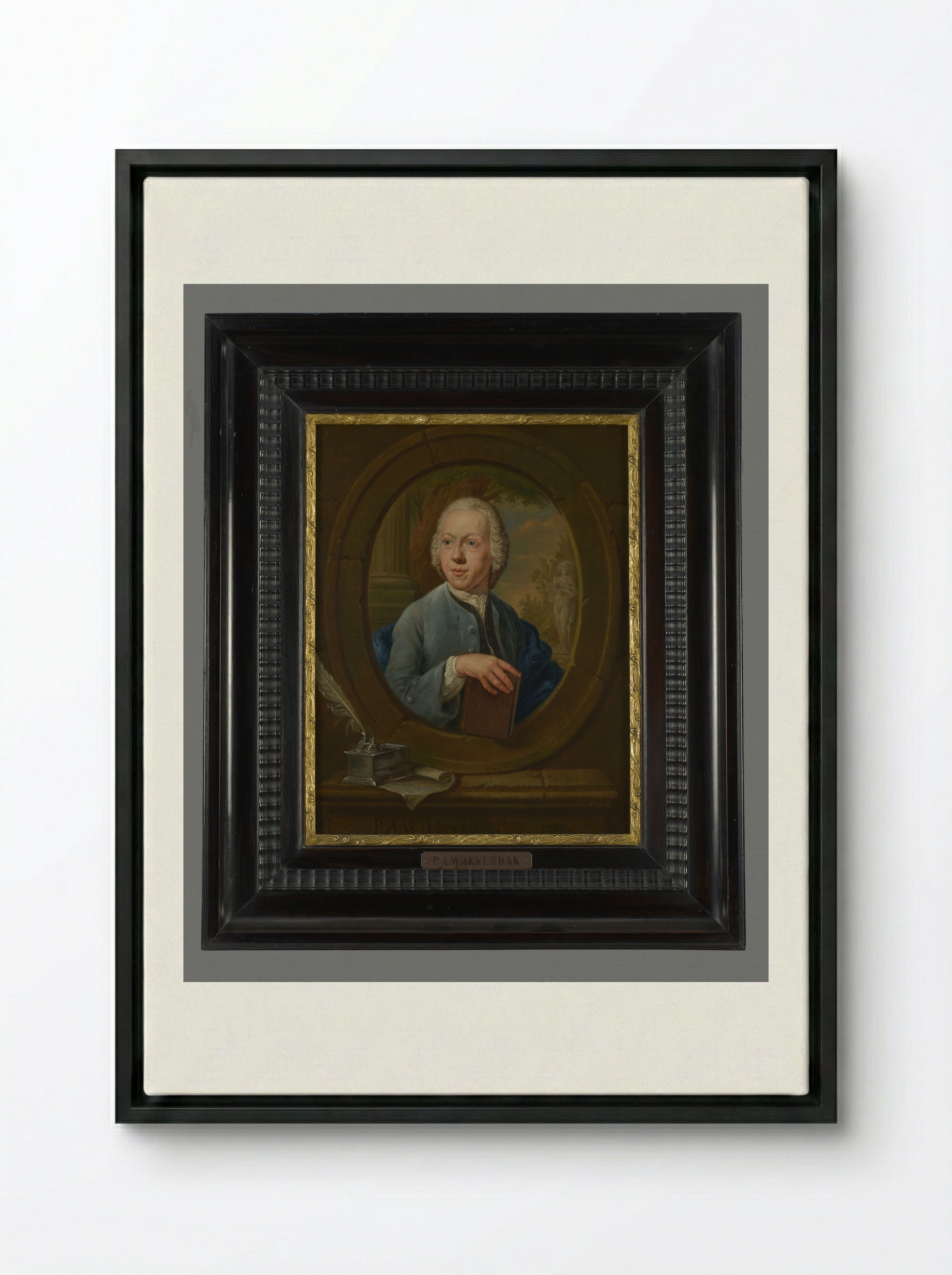 Portret van Willem Dubbelens - Pieter Anthony Wakkerdak - Framed Canvas Black