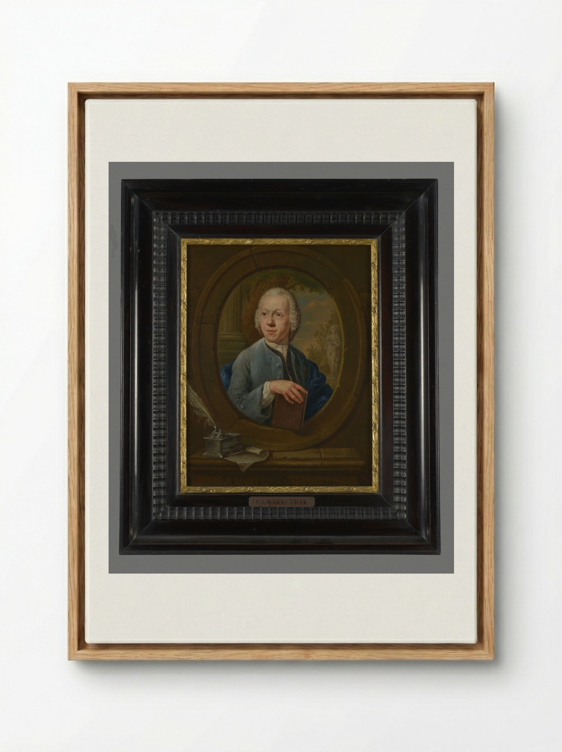 Portret van Willem Dubbelens - Pieter Anthony Wakkerdak - Framed Canvas Wood