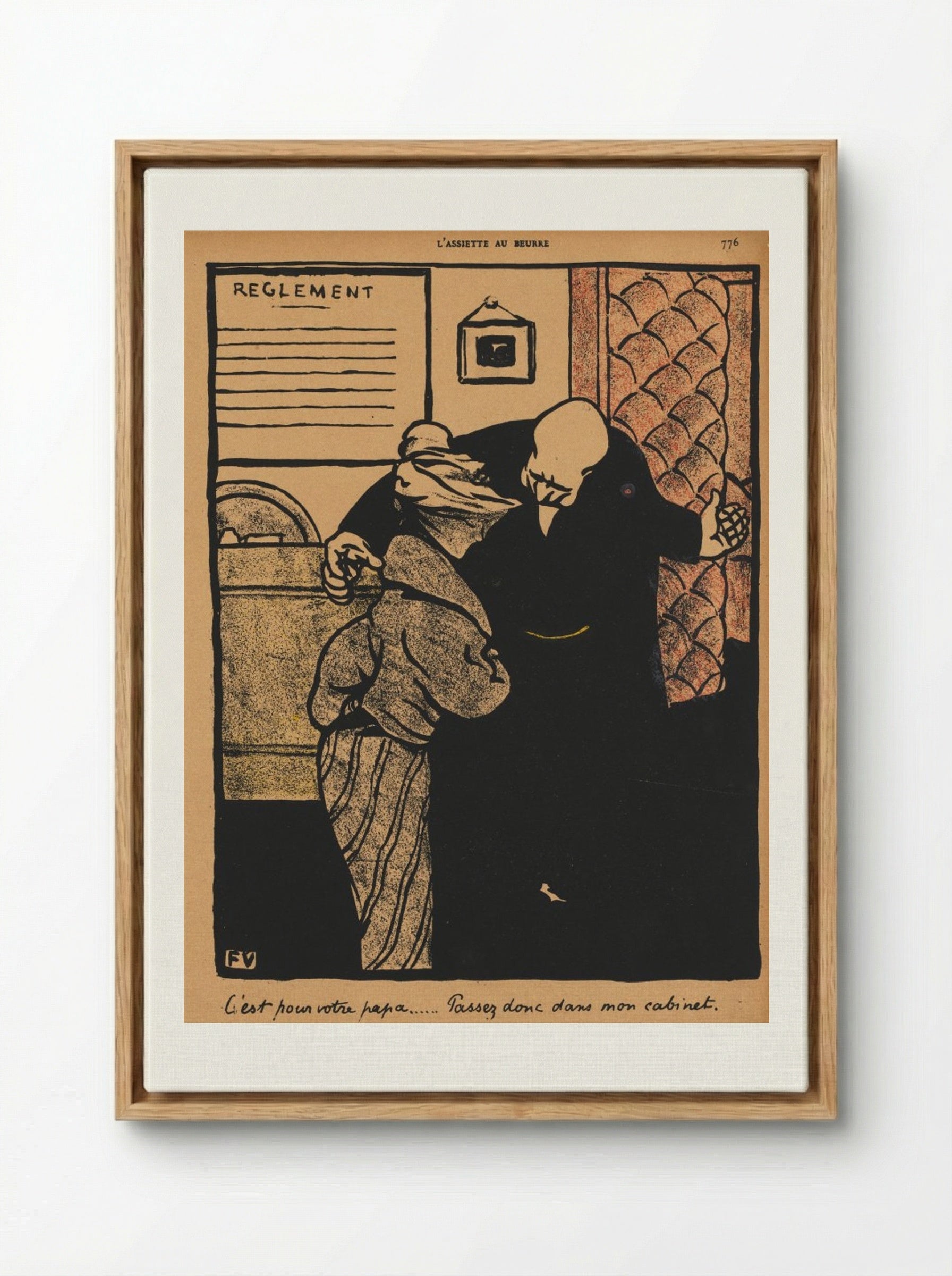 It's about your father... - Félix Vallotton - Framed Canvas Wood