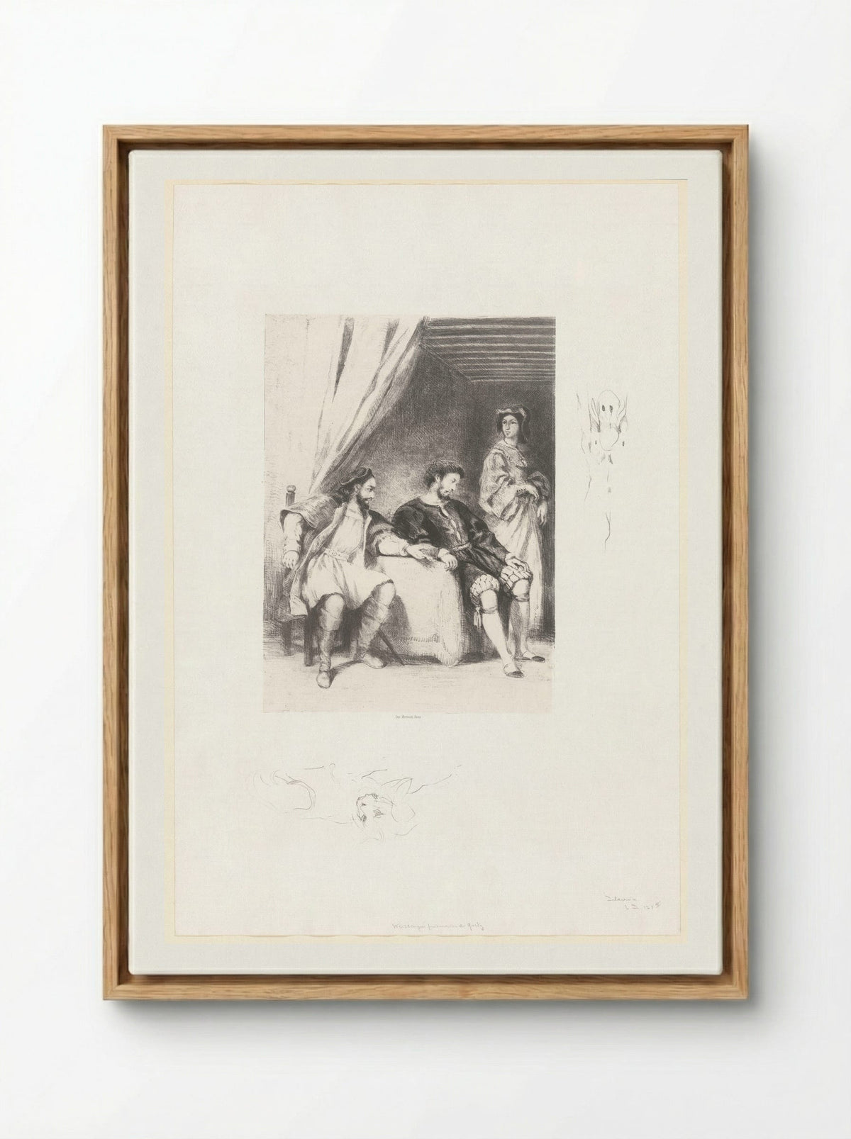 Weislingen Held Prisoner by Götz - Eugène Delacroix - Framed Canvas Wood