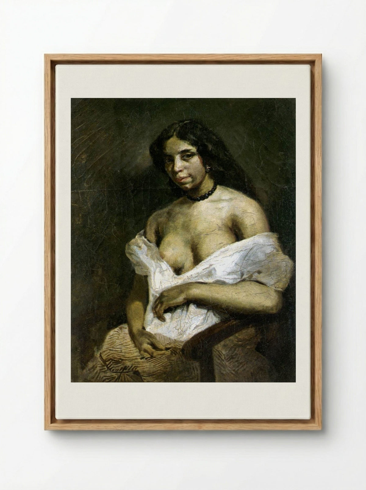 Aspasia - Eugène Delacroix - Framed Canvas Wood