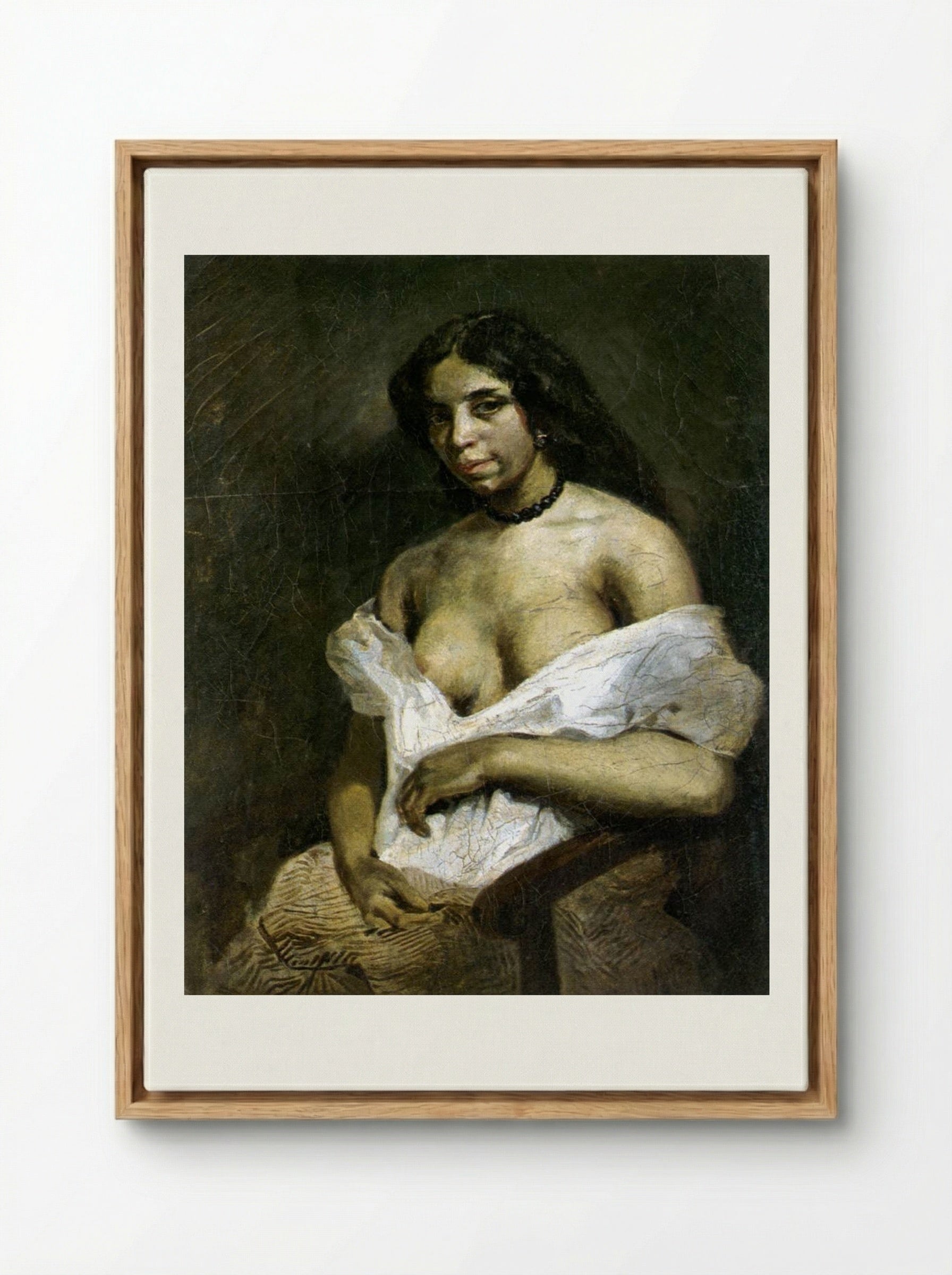 Aspasia - Eugène Delacroix - Framed Canvas Wood
