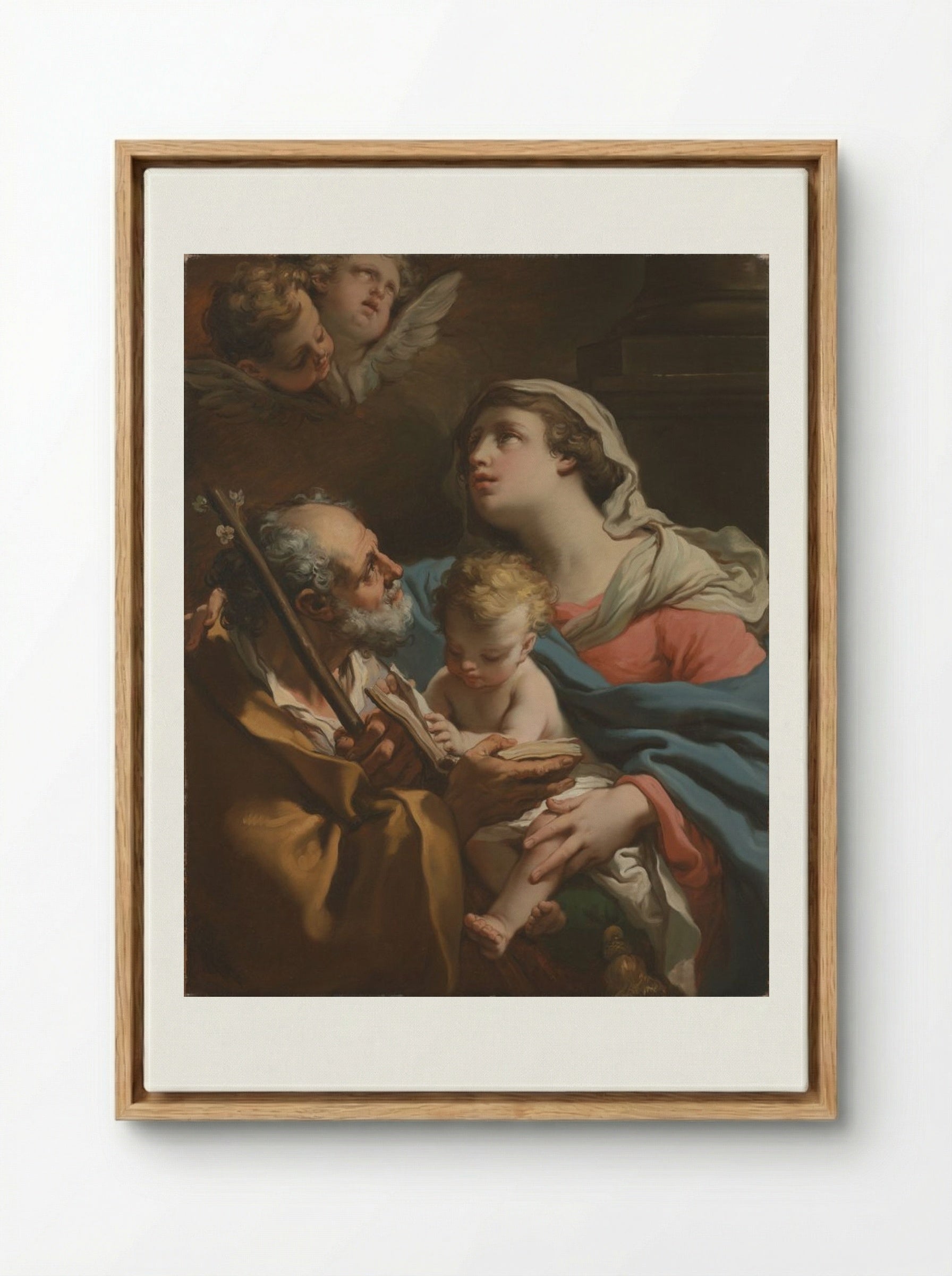 The Holy Family - Gaetano Gandolfi - Framed Canvas Wood