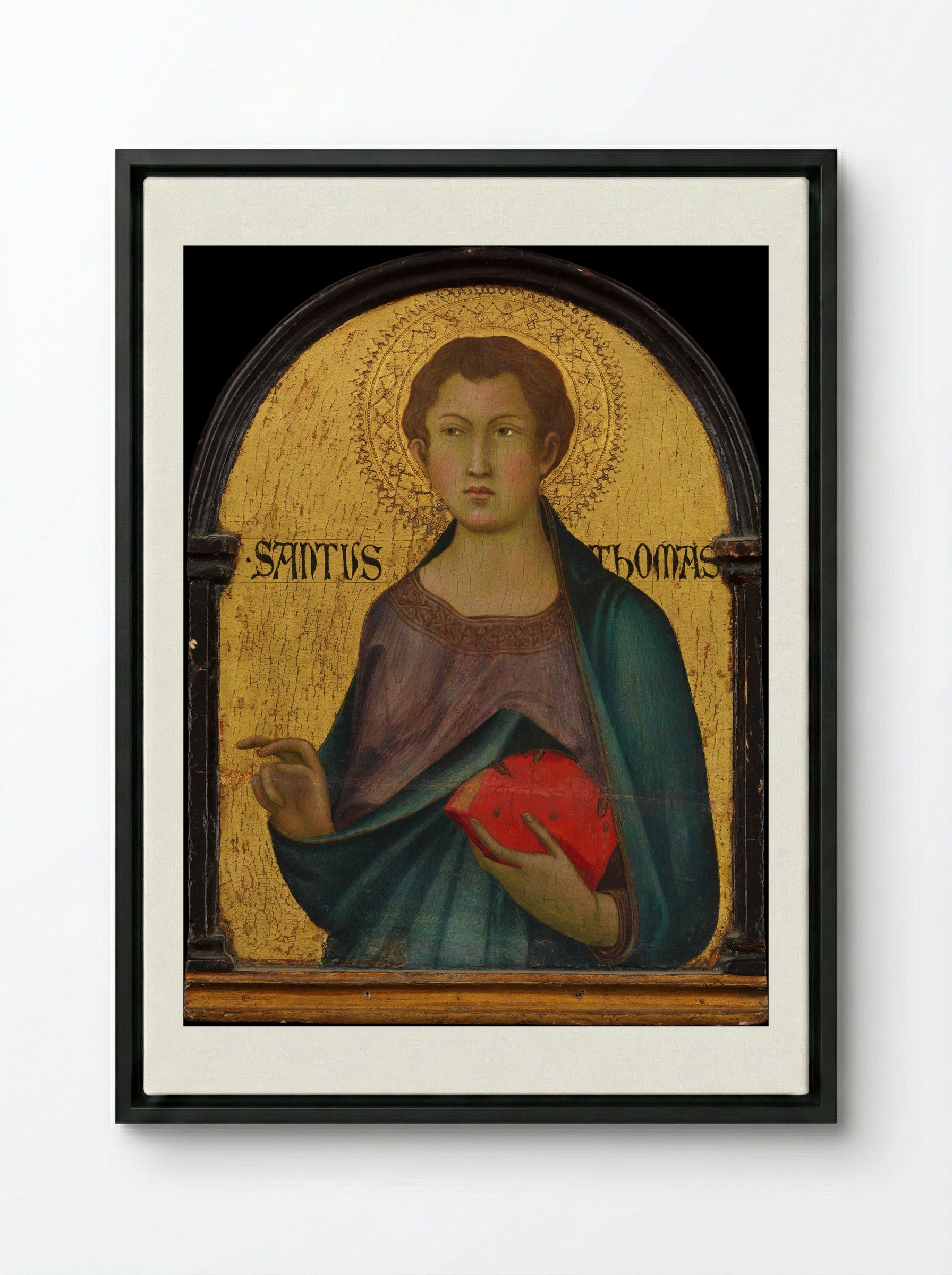 Saint Thomas - Simone Martini - Framed Canvas Black