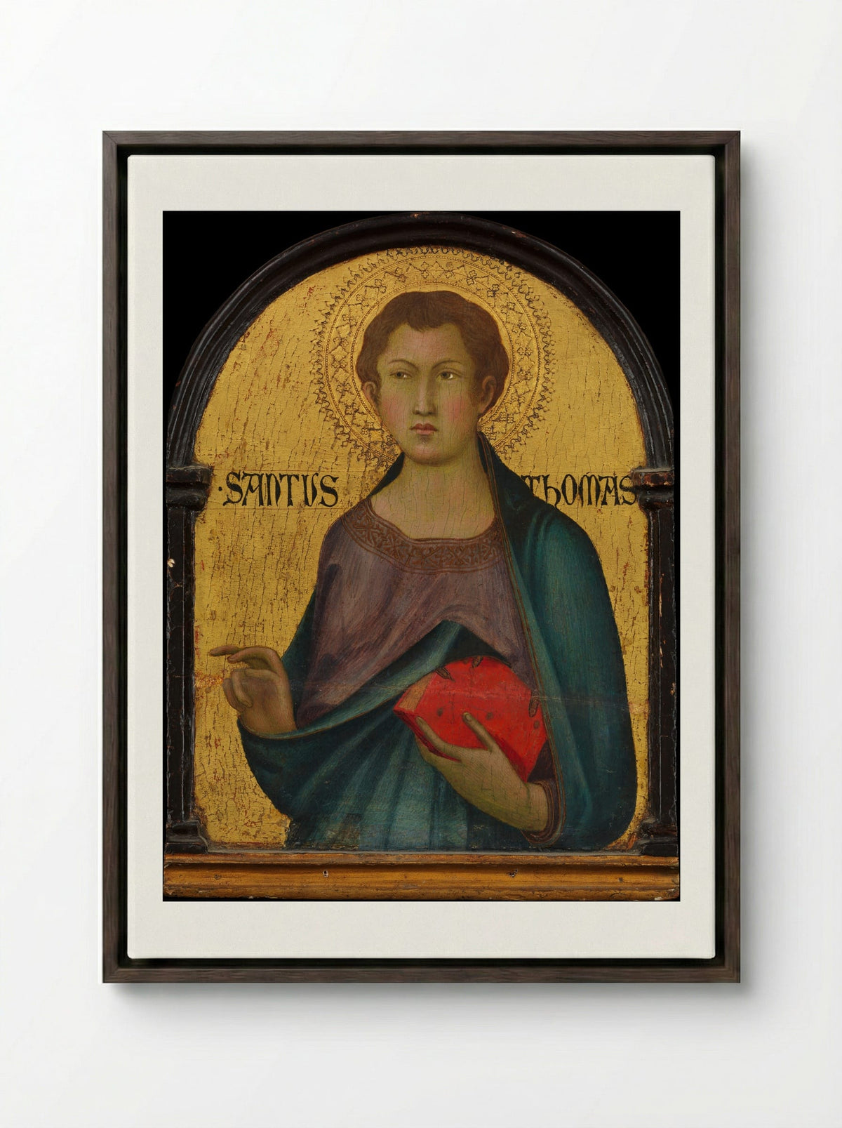 Saint Thomas - Simone Martini - Framed Canvas Dark Wood