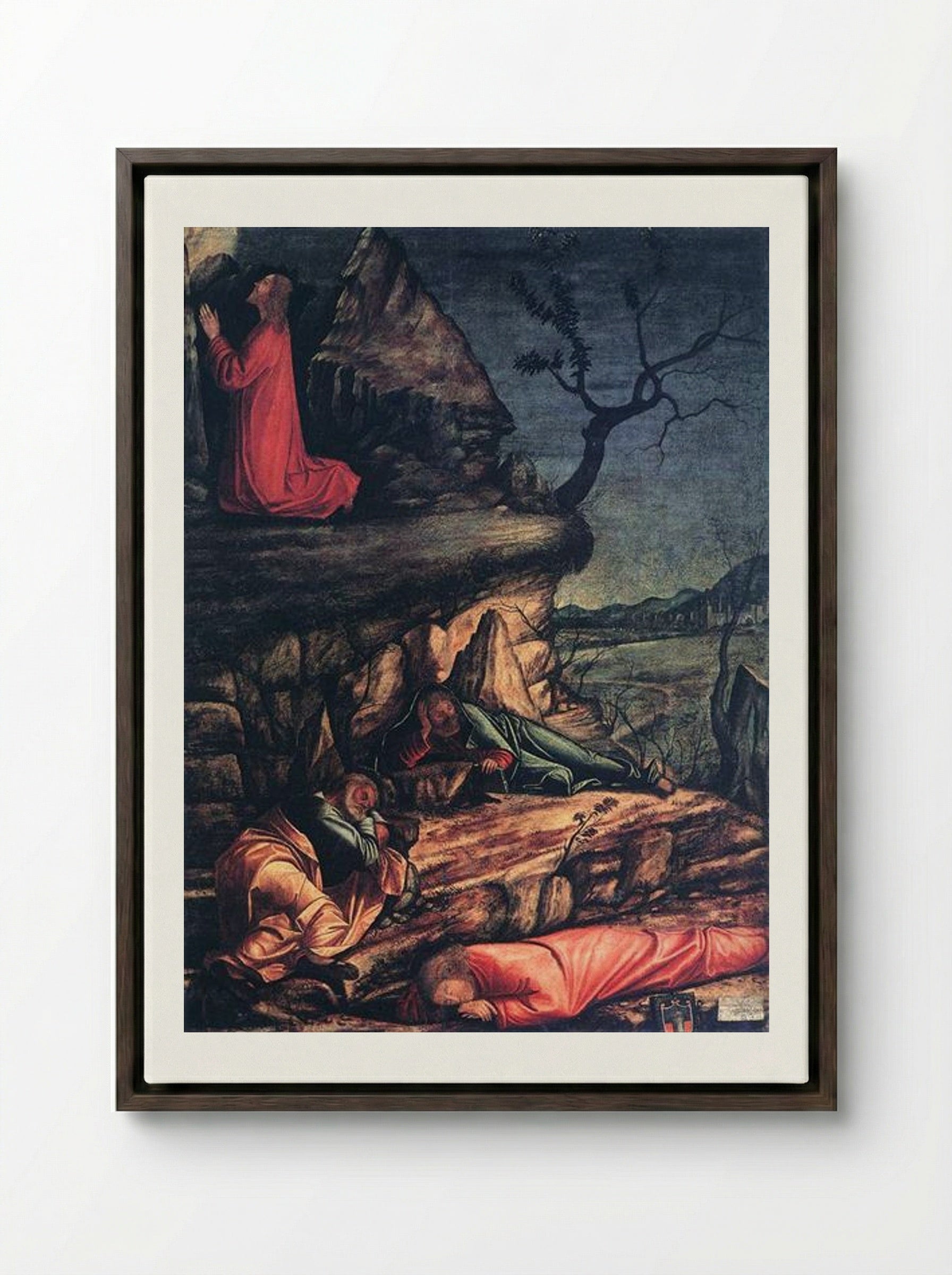 The Agony in the Garden - Vittore Carpaccio - Framed Canvas Dark Wood