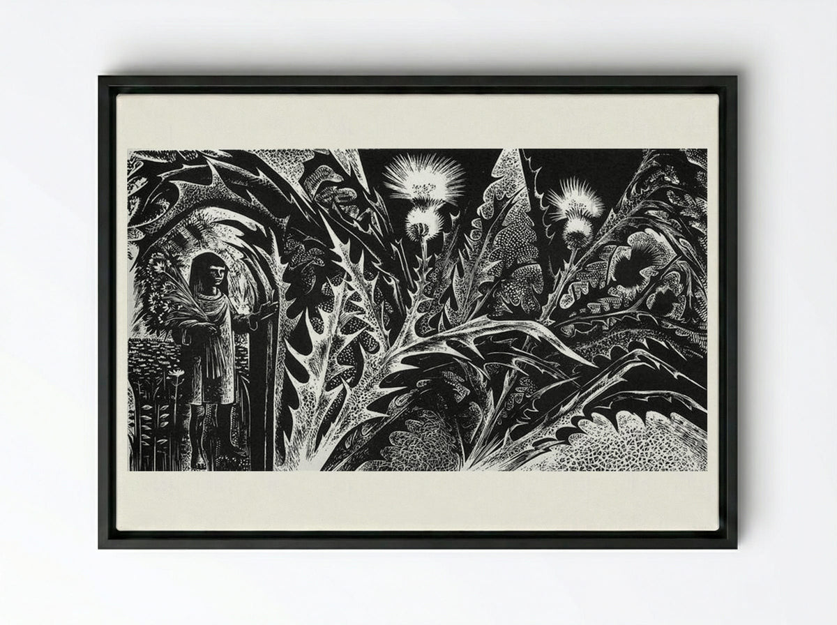 Flower Girl - Lynd Ward - Framed Canvas Black