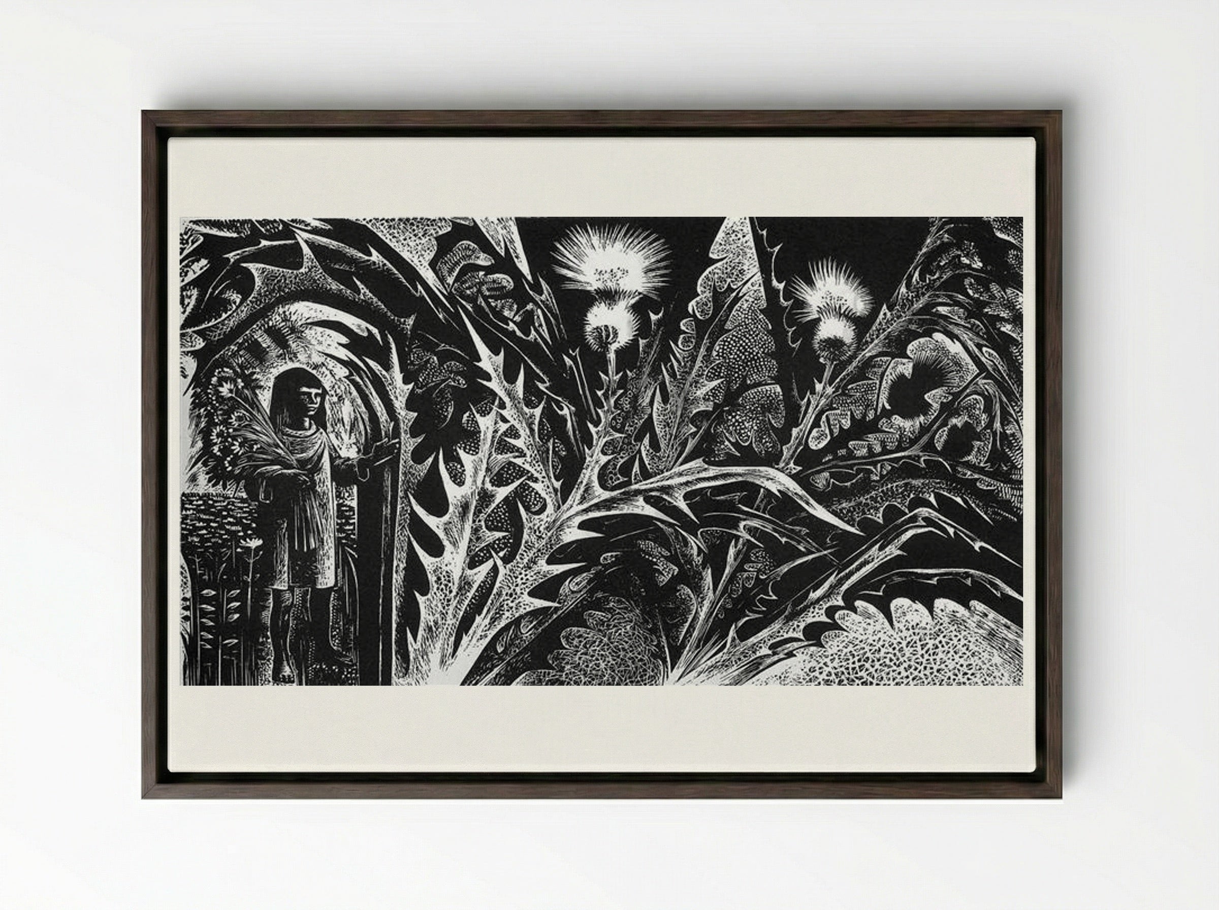 Flower Girl - Lynd Ward - Framed Canvas Dark Wood