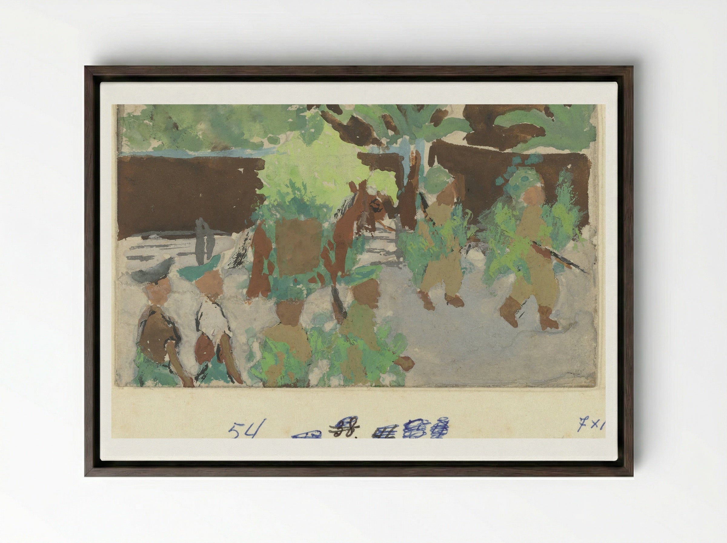 Republikeinse troepen keren terug om meer munitie te halen - Mohammad Toha Adimidjojo - Framed Canvas Dark Wood