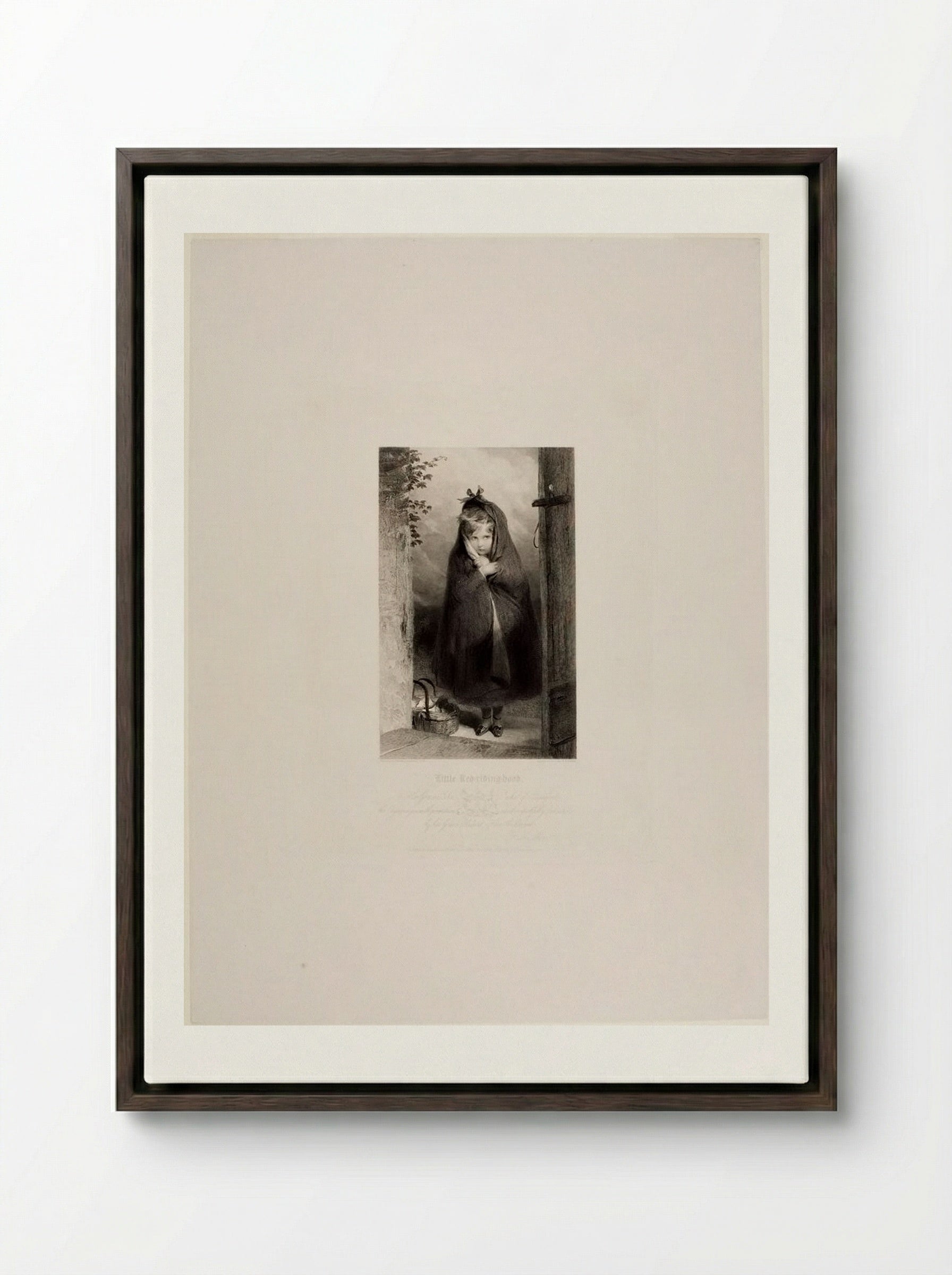 Little Red Riding Hood - John Henry Robinson - Framed Canvas Dark Wood