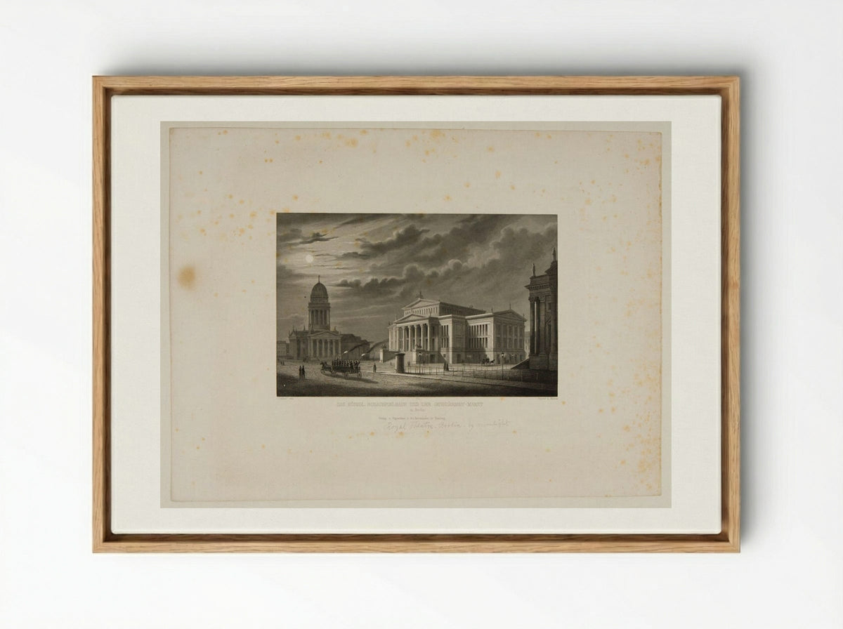 The Royal Theater and the Gensdarmes Market, Berlin - Johann Gabriel Friedrich Poppel - Framed Canvas Wood