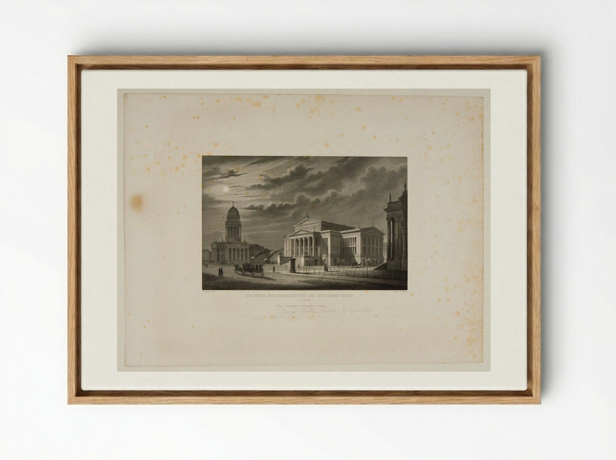 The Royal Theater and the Gensdarmes Market, Berlin - Johann Gabriel Friedrich Poppel - Framed Canvas Wood