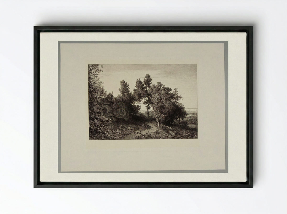 Evening with Albano - Johann Wilhelm Schirmer - Framed Canvas Black