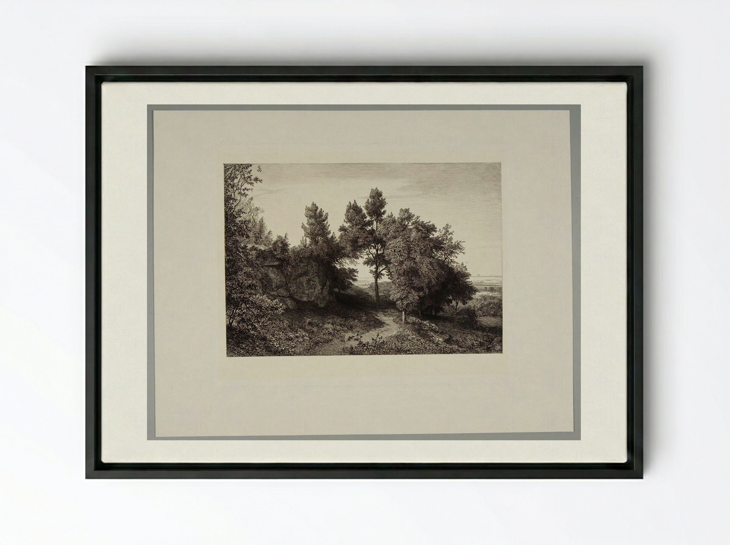 Evening with Albano - Johann Wilhelm Schirmer - Framed Canvas Black