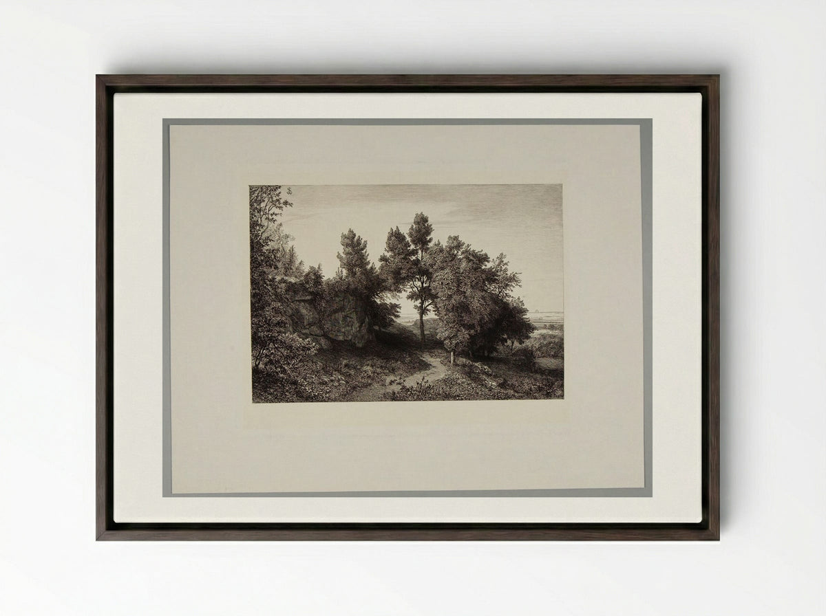 Evening with Albano - Johann Wilhelm Schirmer - Framed Canvas Dark Wood