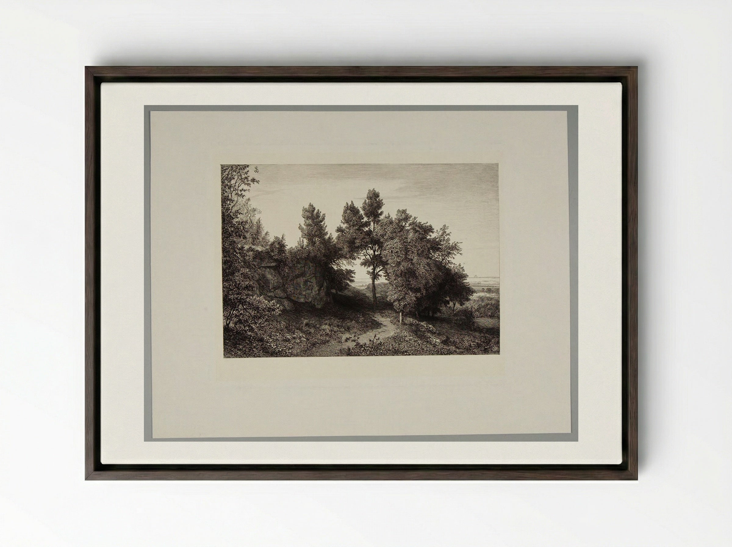 Evening with Albano - Johann Wilhelm Schirmer - Framed Canvas Dark Wood