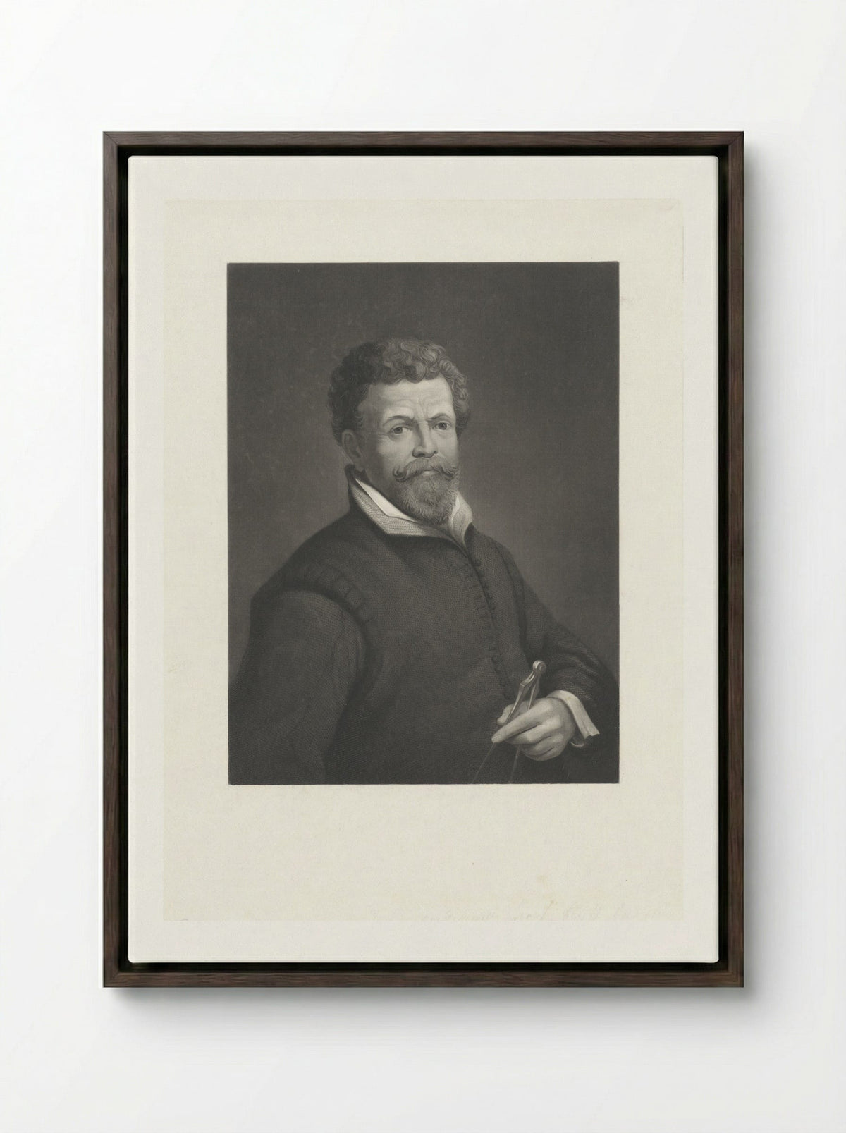 Portret van Hendrik (I) de Keyser - Dirk Jurriaan Sluyter - Framed Canvas Dark Wood