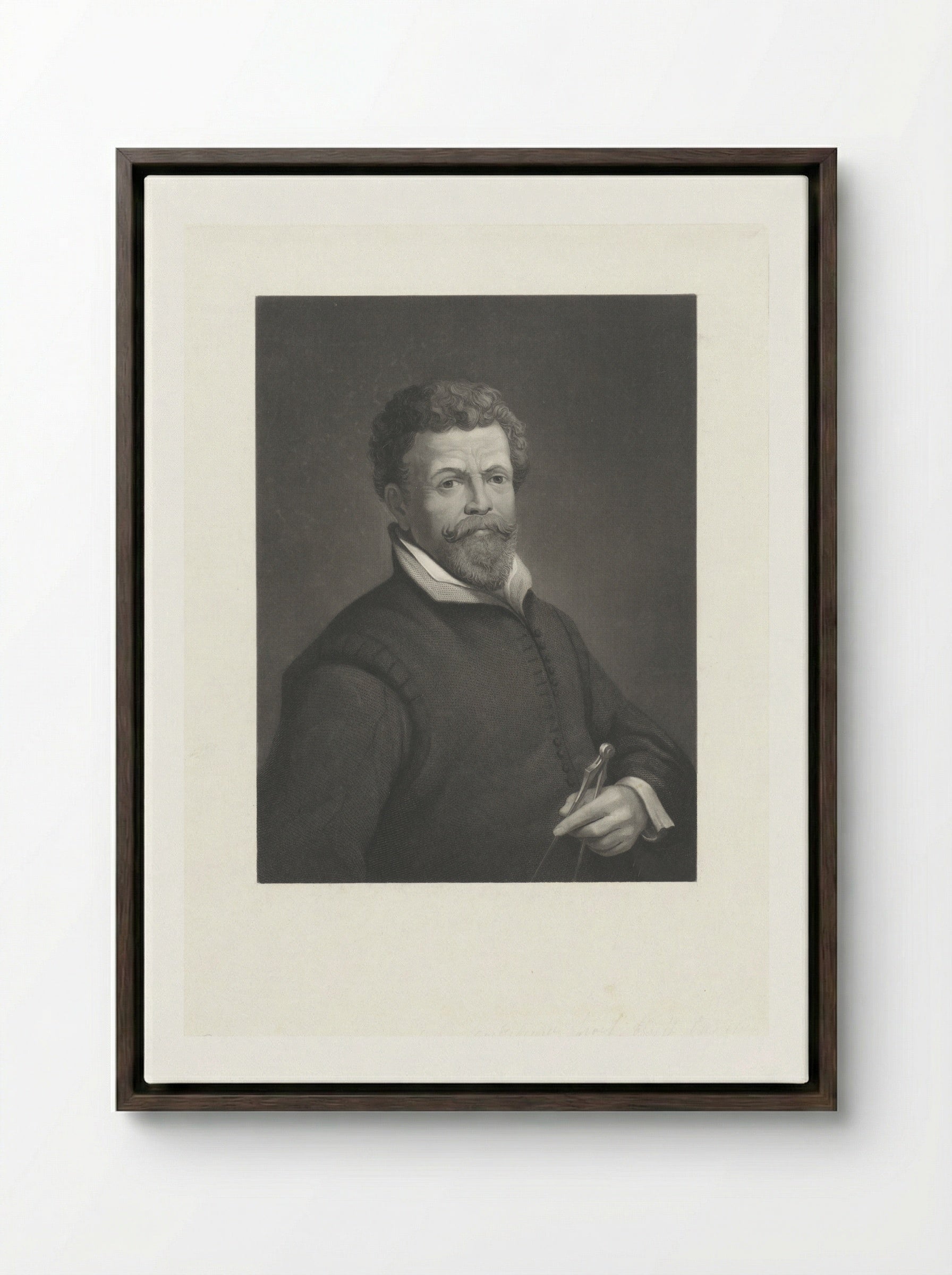 Portret van Hendrik (I) de Keyser - Dirk Jurriaan Sluyter - Framed Canvas Dark Wood