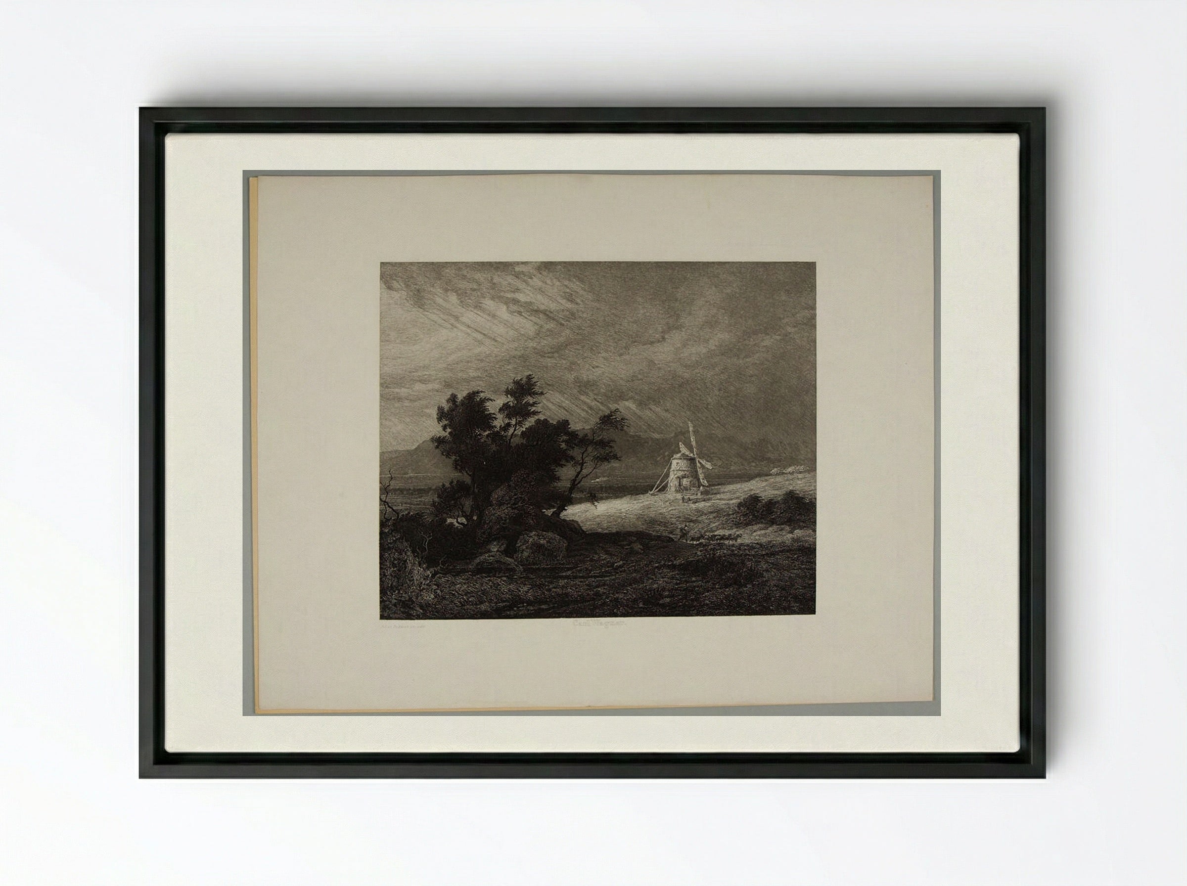 Windmill - Carl Wagner - Framed Canvas Black