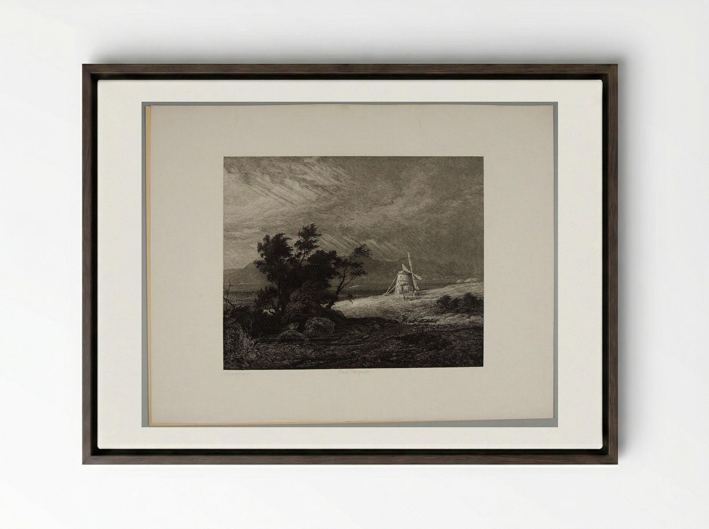 Windmill - Carl Wagner - Framed Canvas Dark Wood
