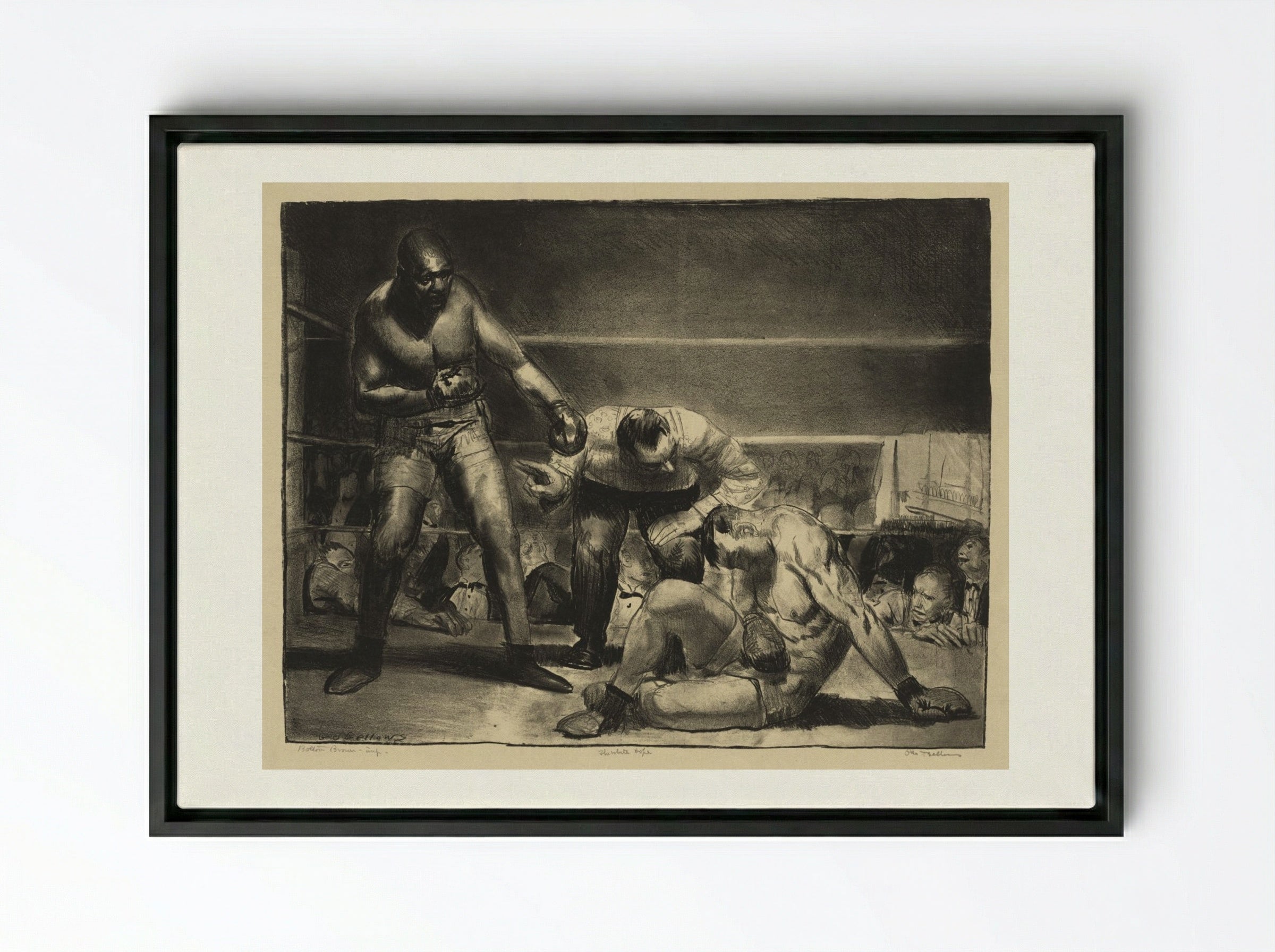 The White Hope - George Bellows - Framed Canvas Black