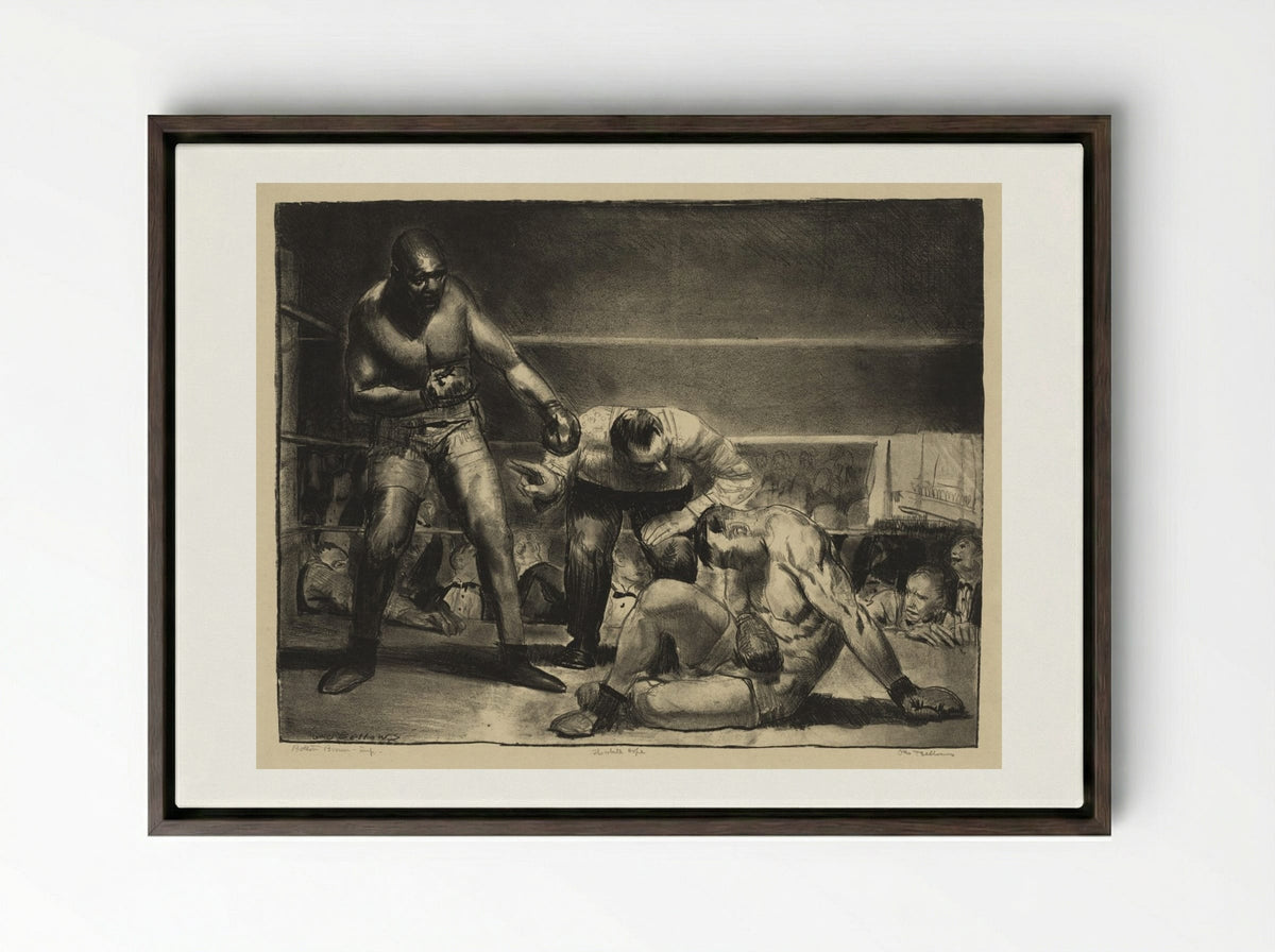 The White Hope - George Bellows - Framed Canvas Dark Wood