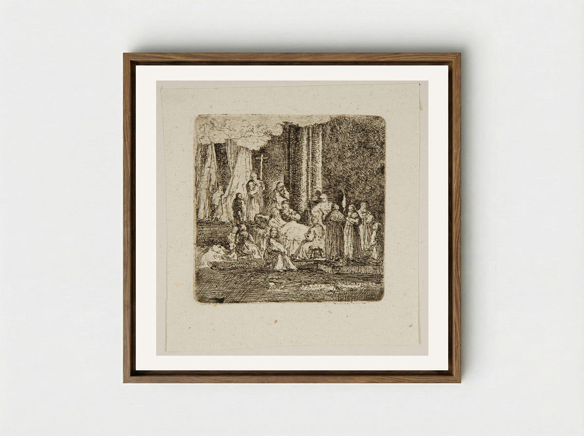 Deathbed - Carl Friedrich von Rumohr - Framed Canvas Wood
