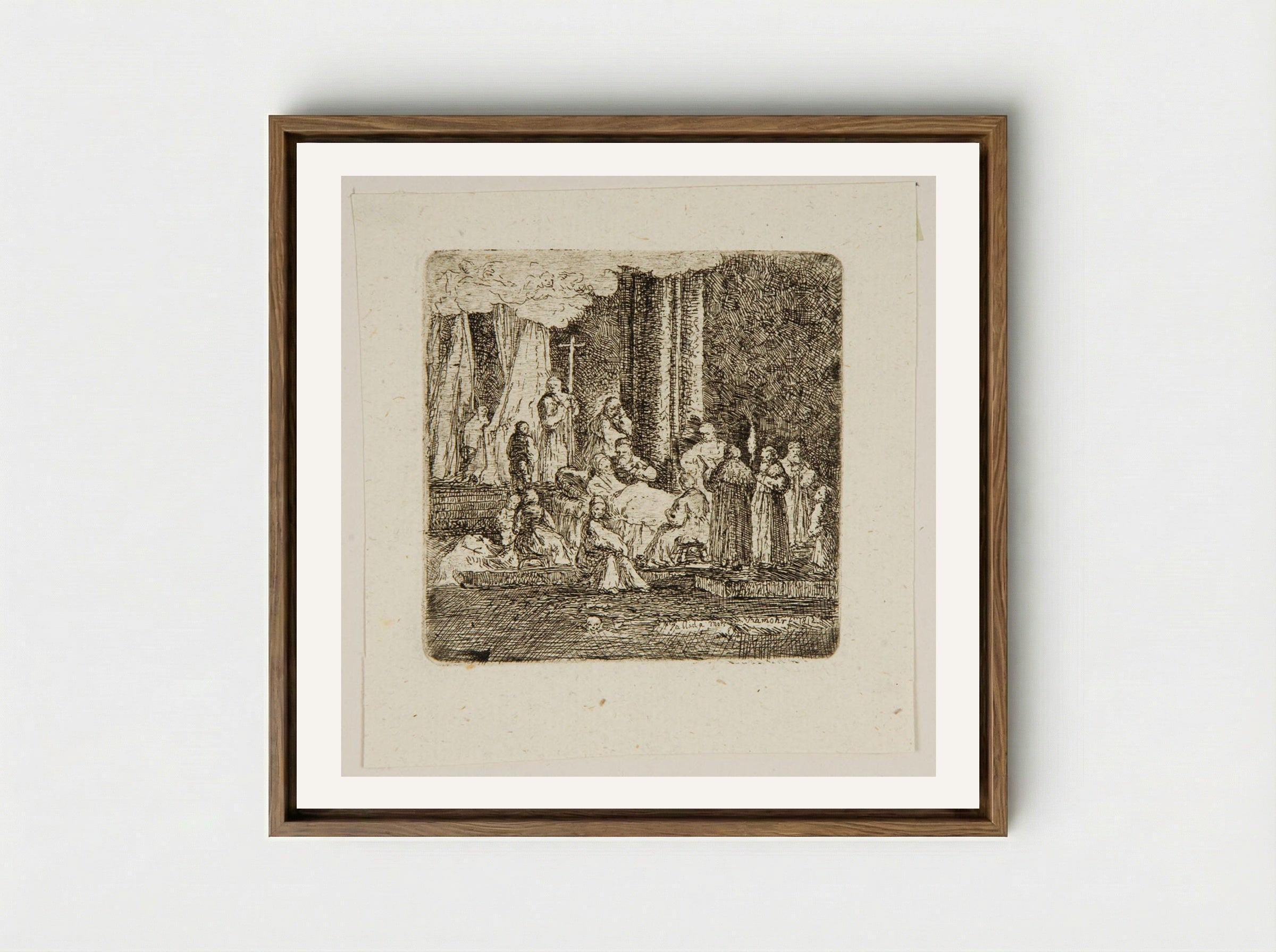 Deathbed - Carl Friedrich von Rumohr - Framed Canvas Wood