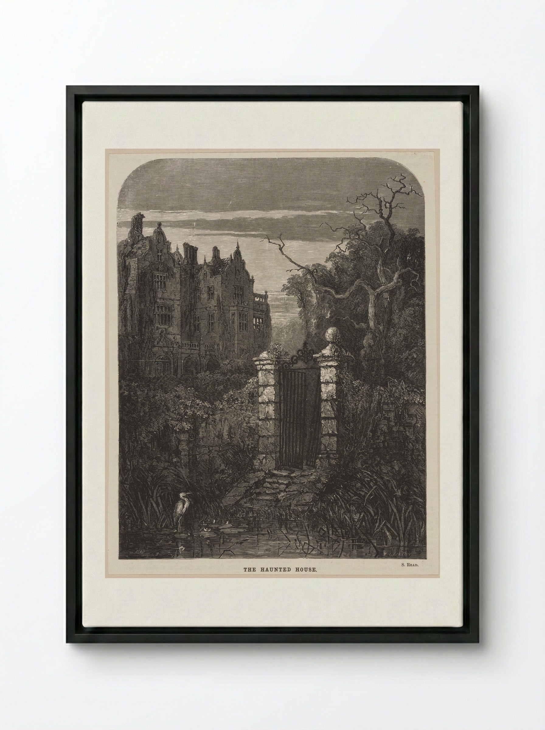 The Haunted House - William James Linton - Framed Canvas Black
