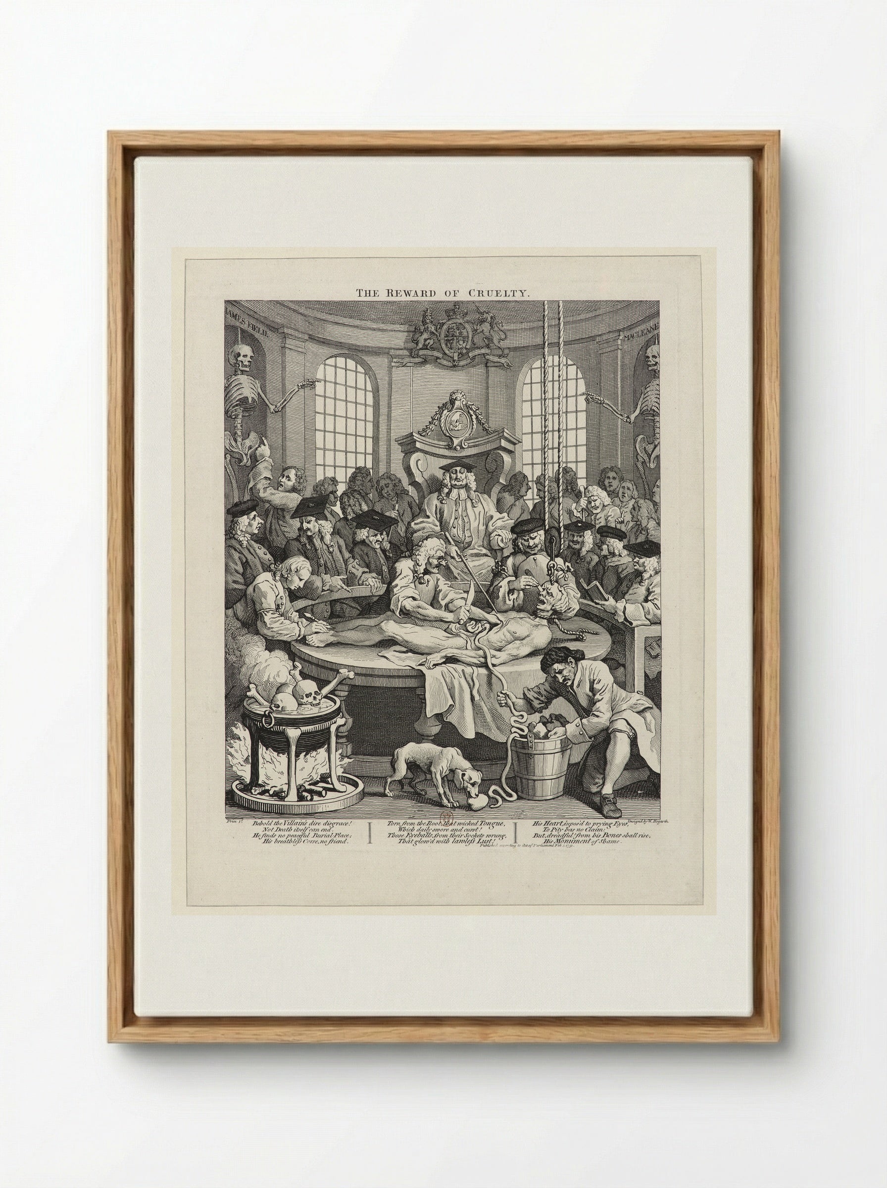 The Reward of Cruelty - William Hogarth - Framed Canvas Wood