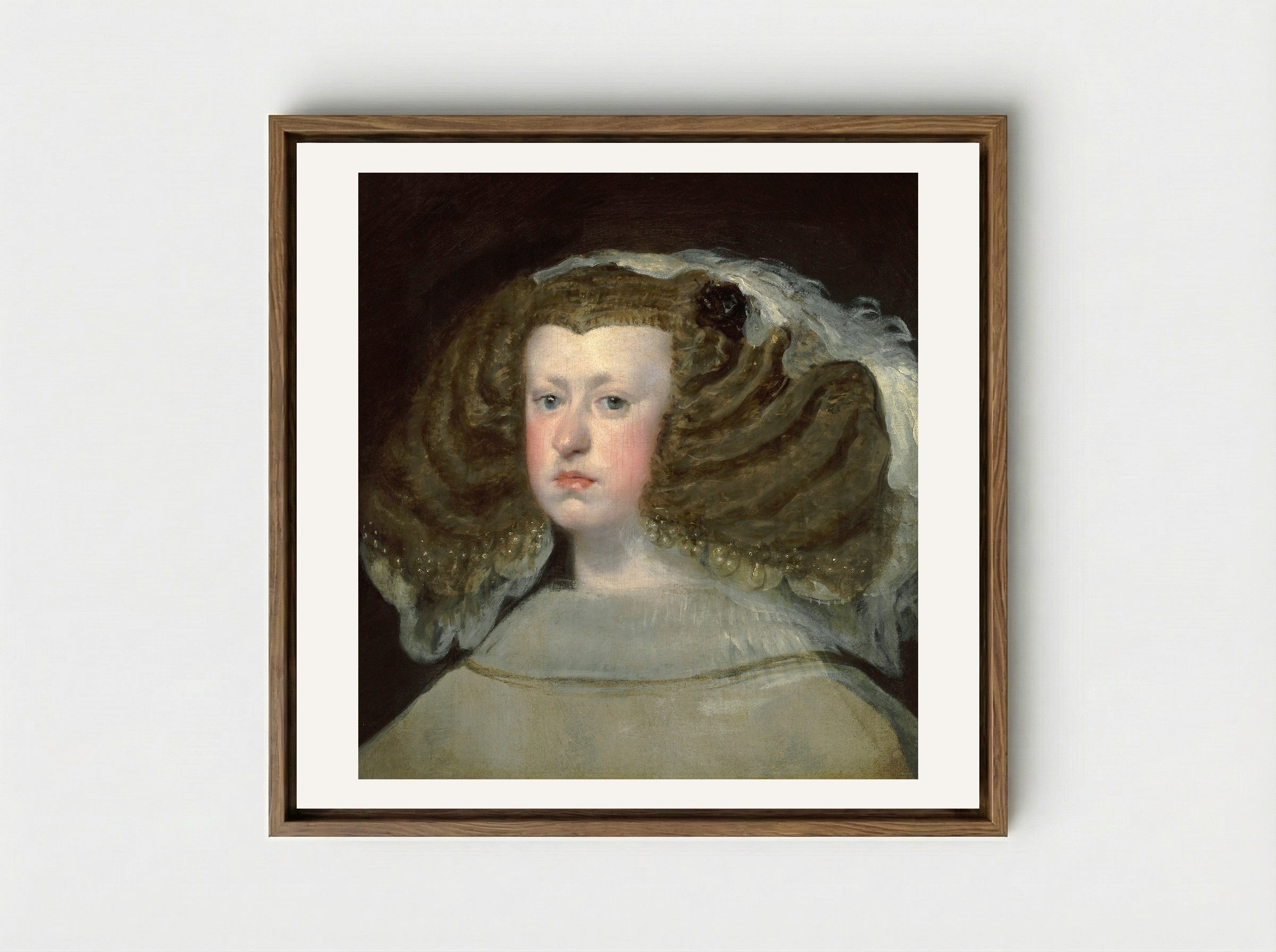 Mariana of Austria, Queen of Spain - Diego Velázquez - Framed Canvas Wood