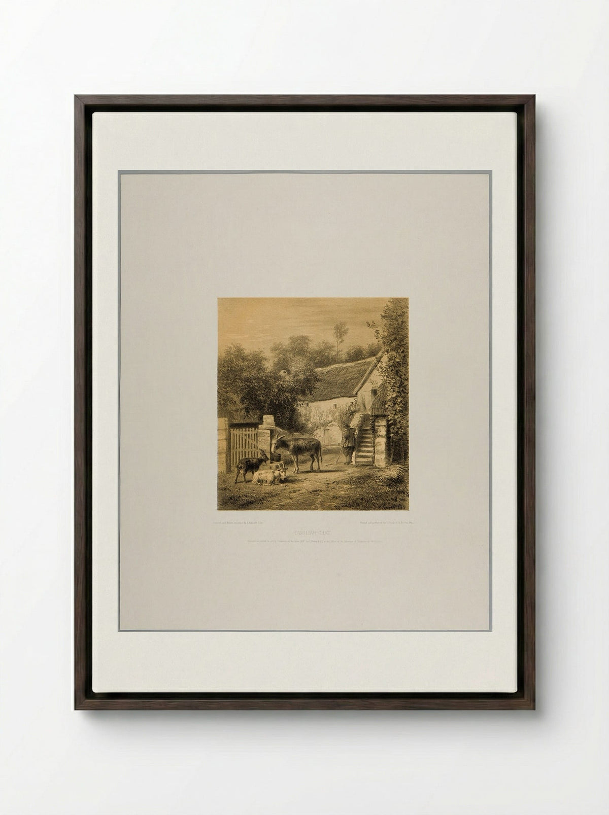 Familiar Chat - Joseph Foxcroft Cole - Framed Canvas Dark Wood