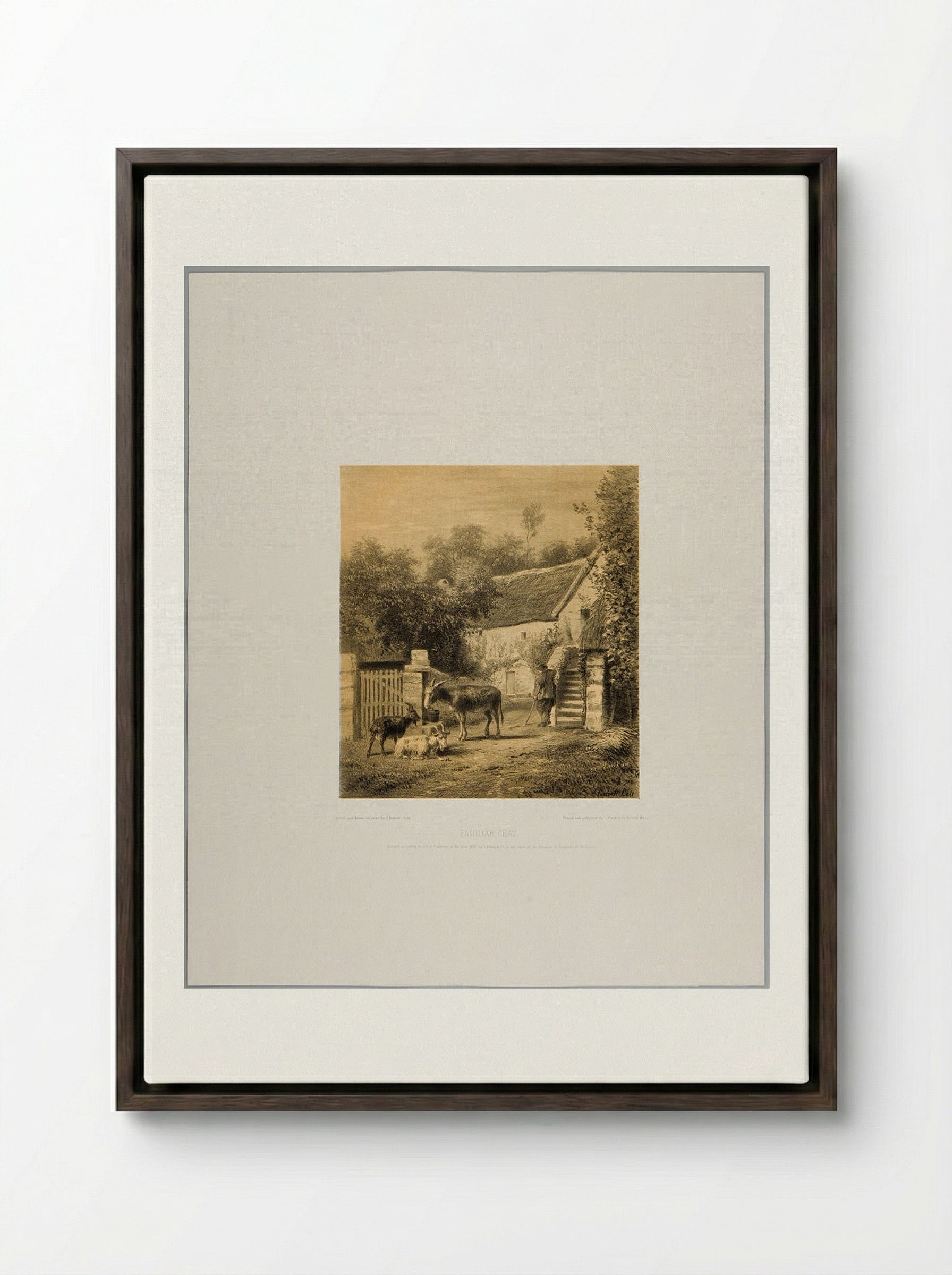 Familiar Chat - Joseph Foxcroft Cole - Framed Canvas Dark Wood