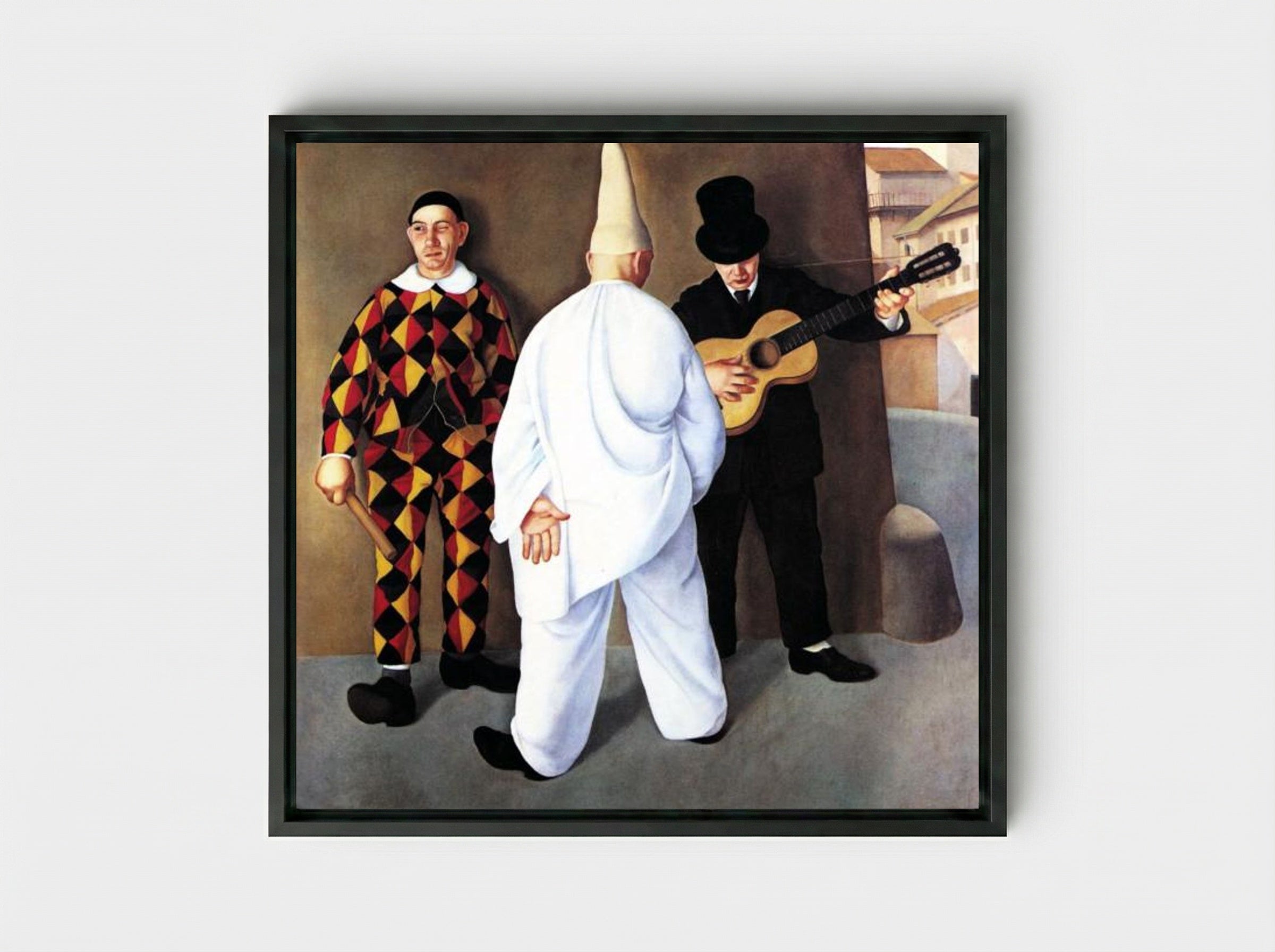 Carnevale - Antonio Donghi - Framed Canvas Black