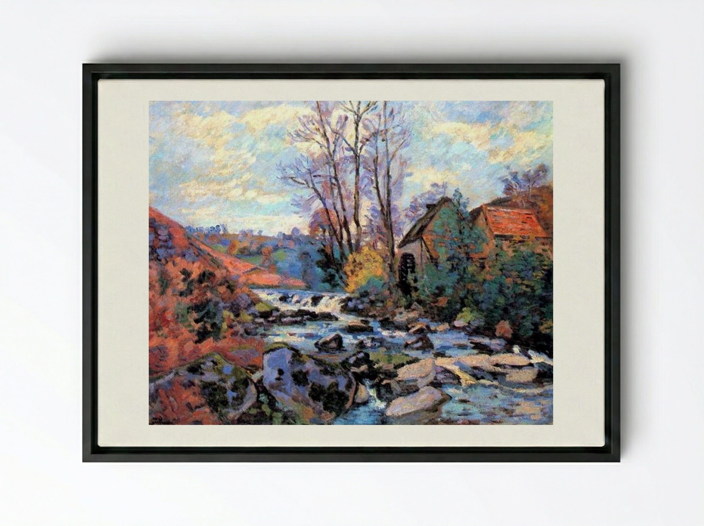 Moulin Bouchardon, Crozant - Armand Guillaumin - Framed Canvas Black