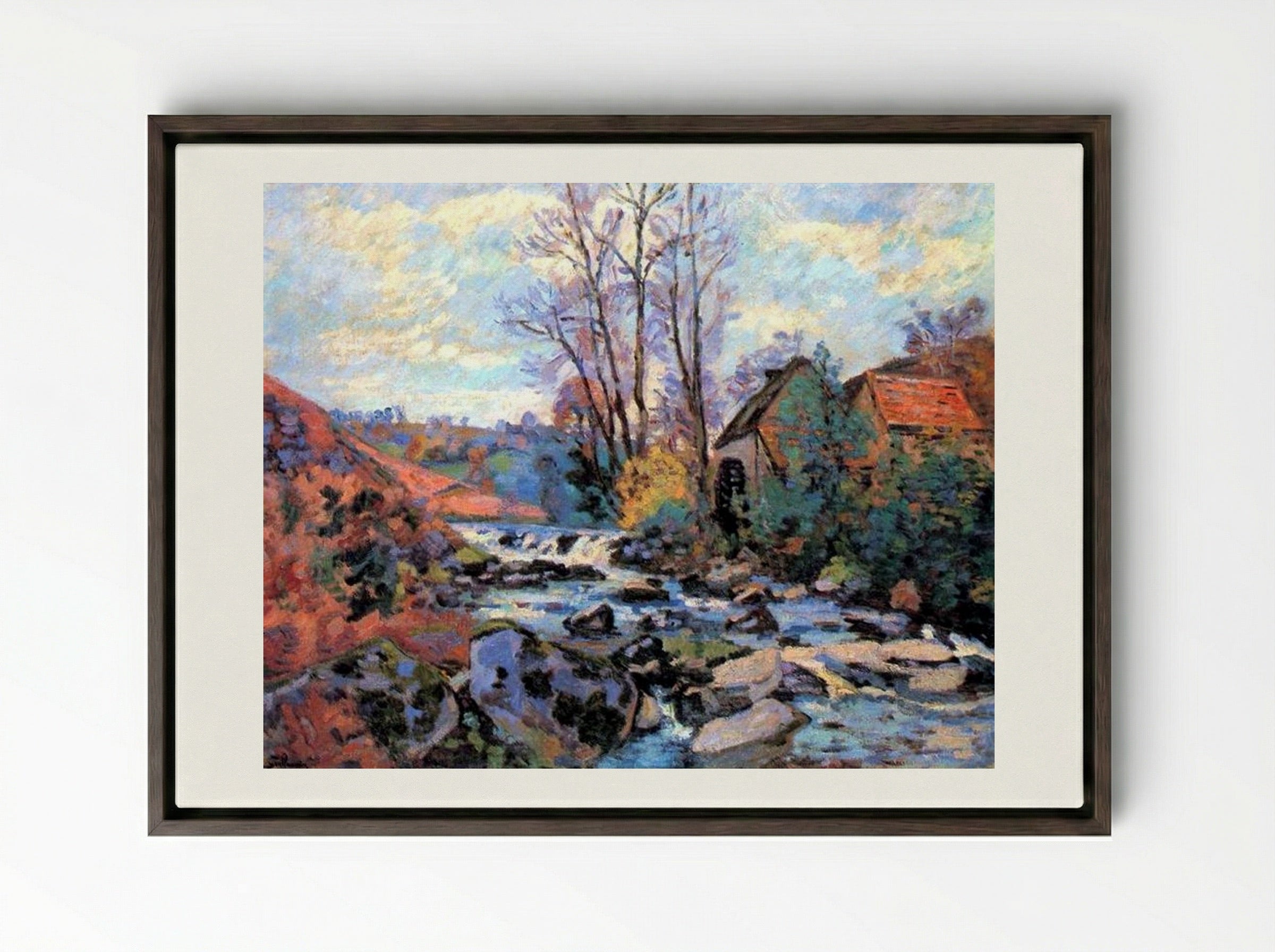 Moulin Bouchardon, Crozant - Armand Guillaumin - Framed Canvas Dark Wood