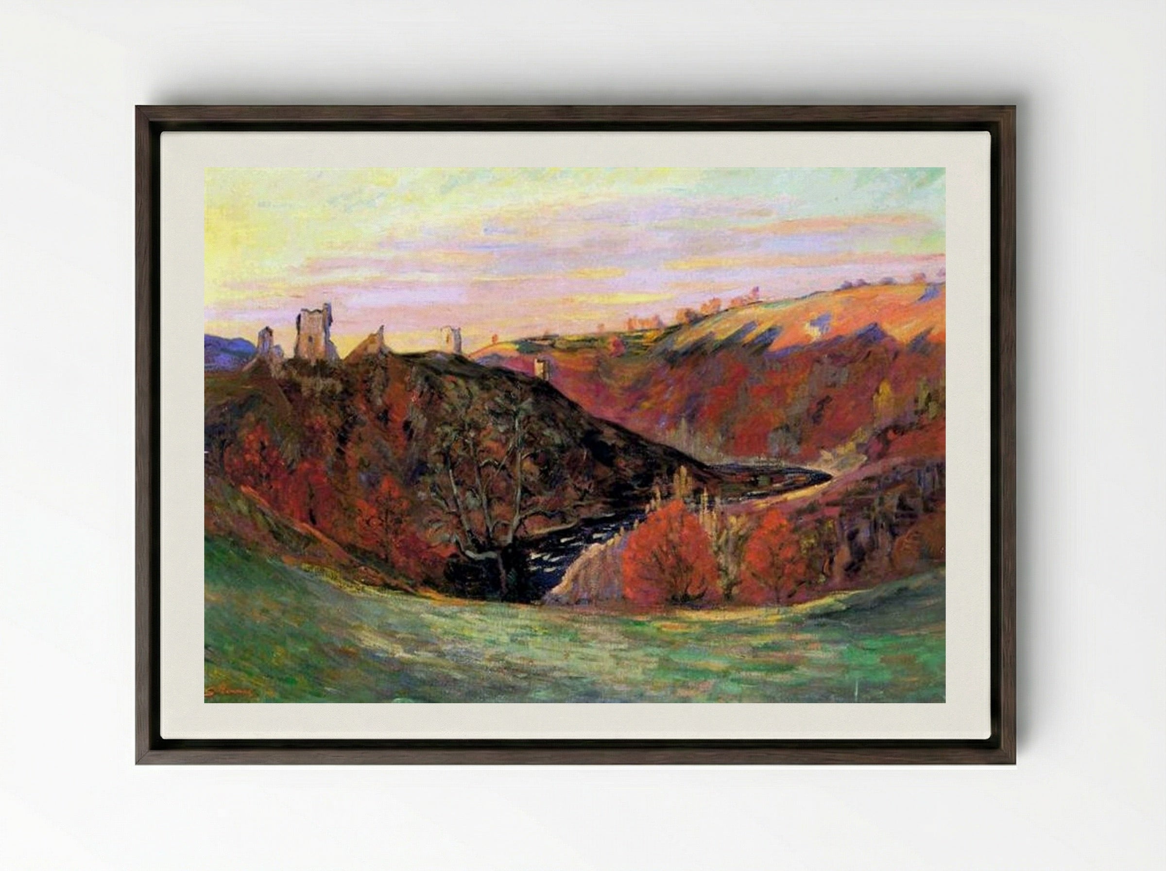 Sunset in Creuse - Armand Guillaumin - Framed Canvas Dark Wood