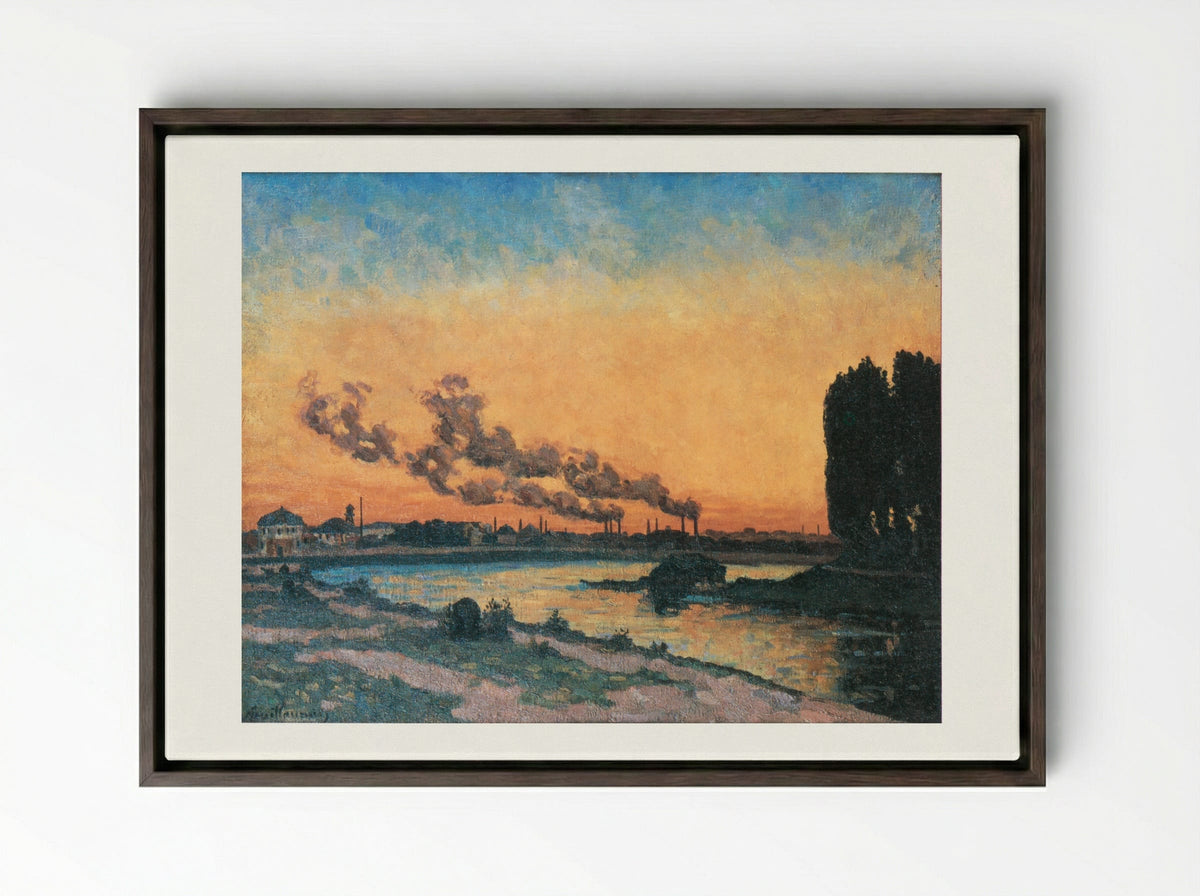 Sunset at Ivry - Armand Guillaumin - Framed Canvas Dark Wood